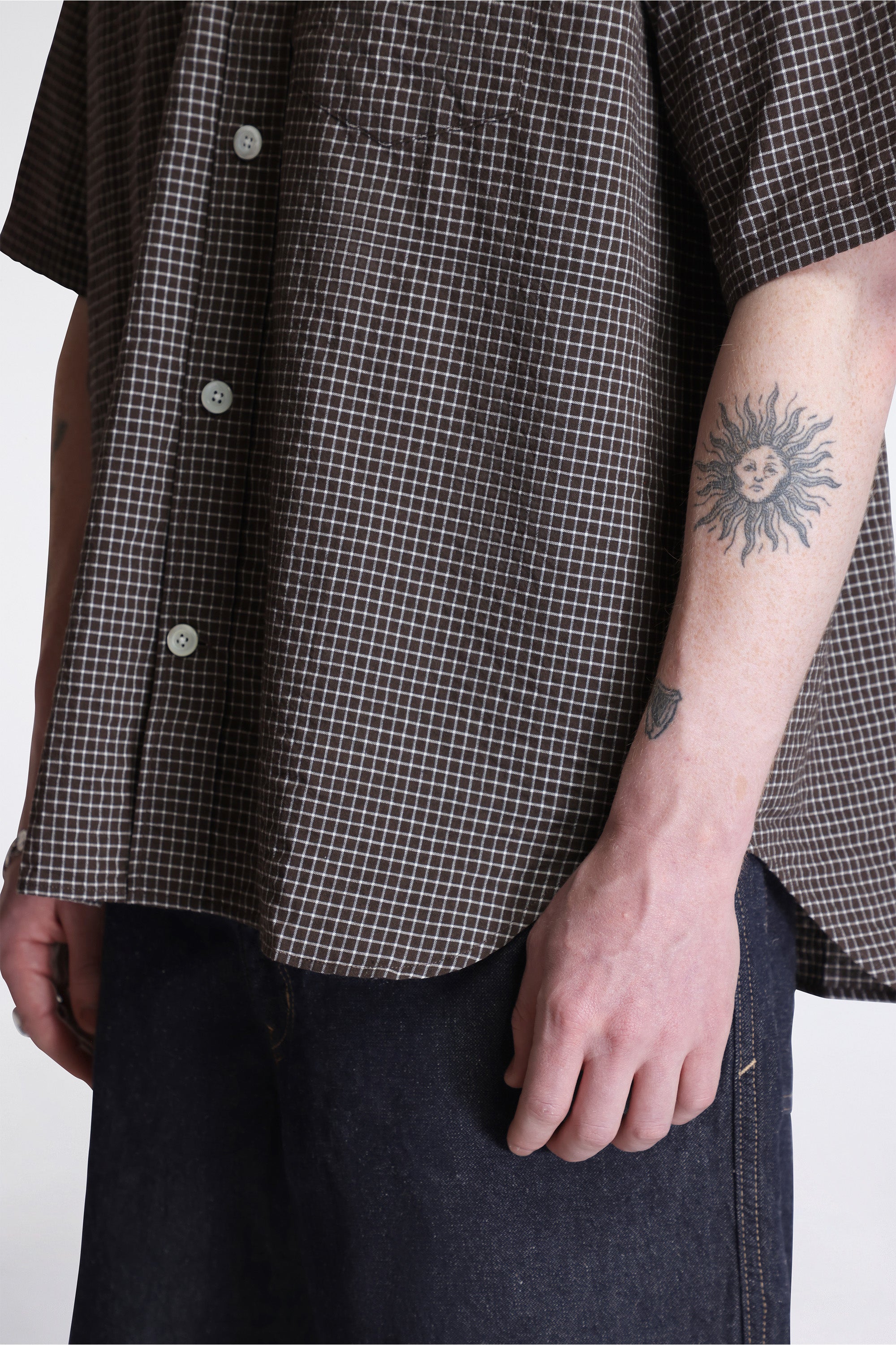 Espevik Oversized Check SS Shirt Taupe