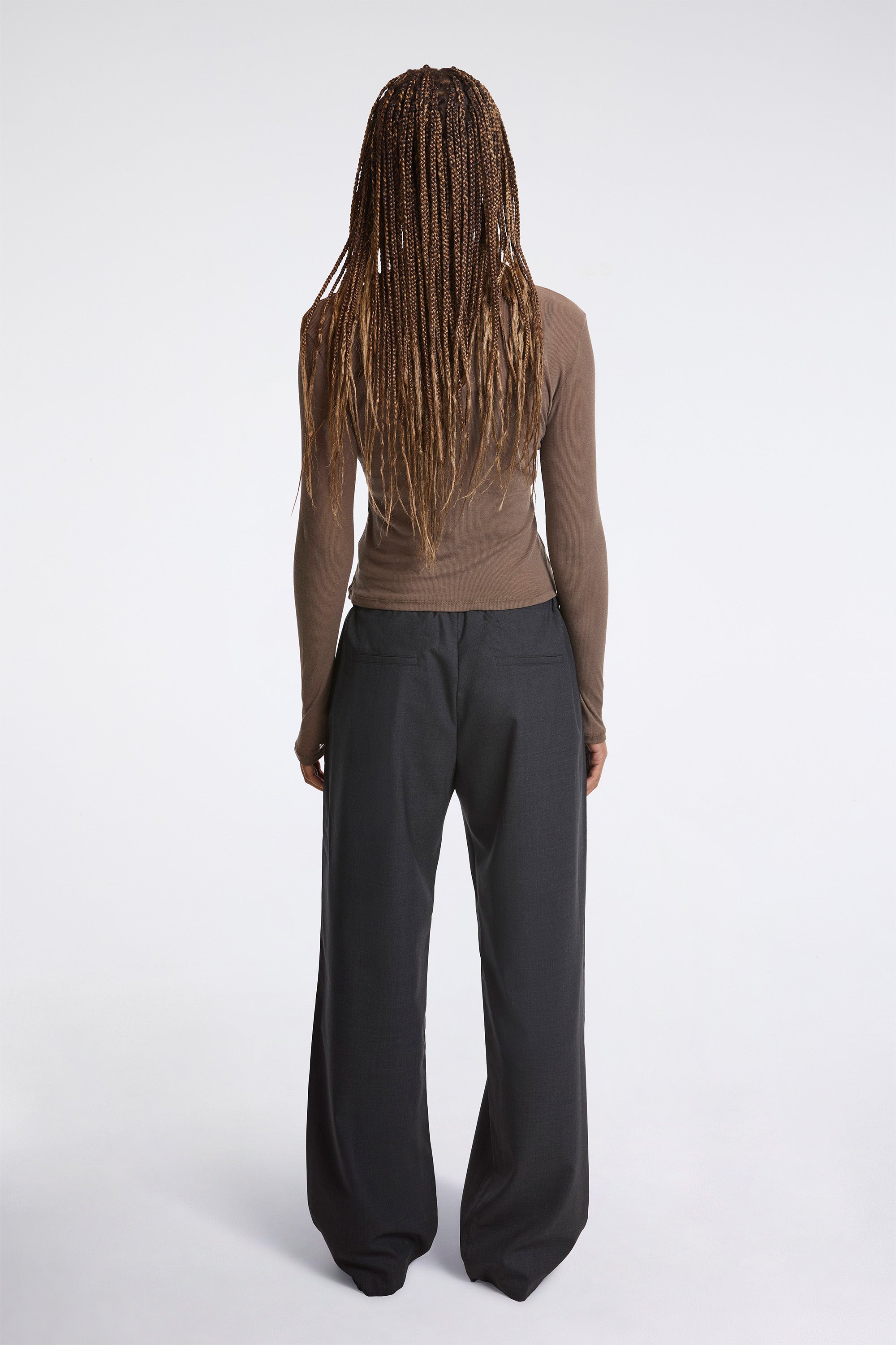 Wool Banding Pants Charcoal