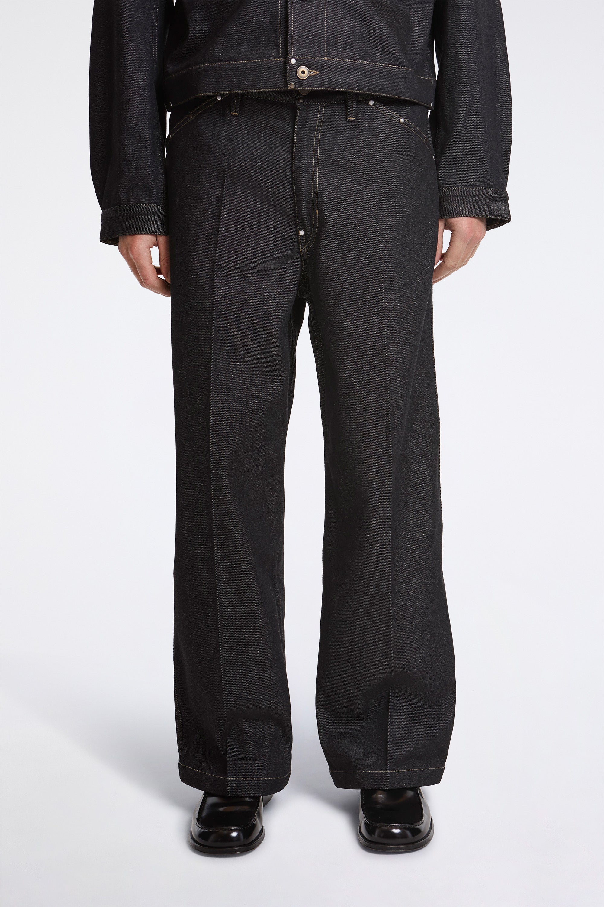 Wide Pants With Studs Slate