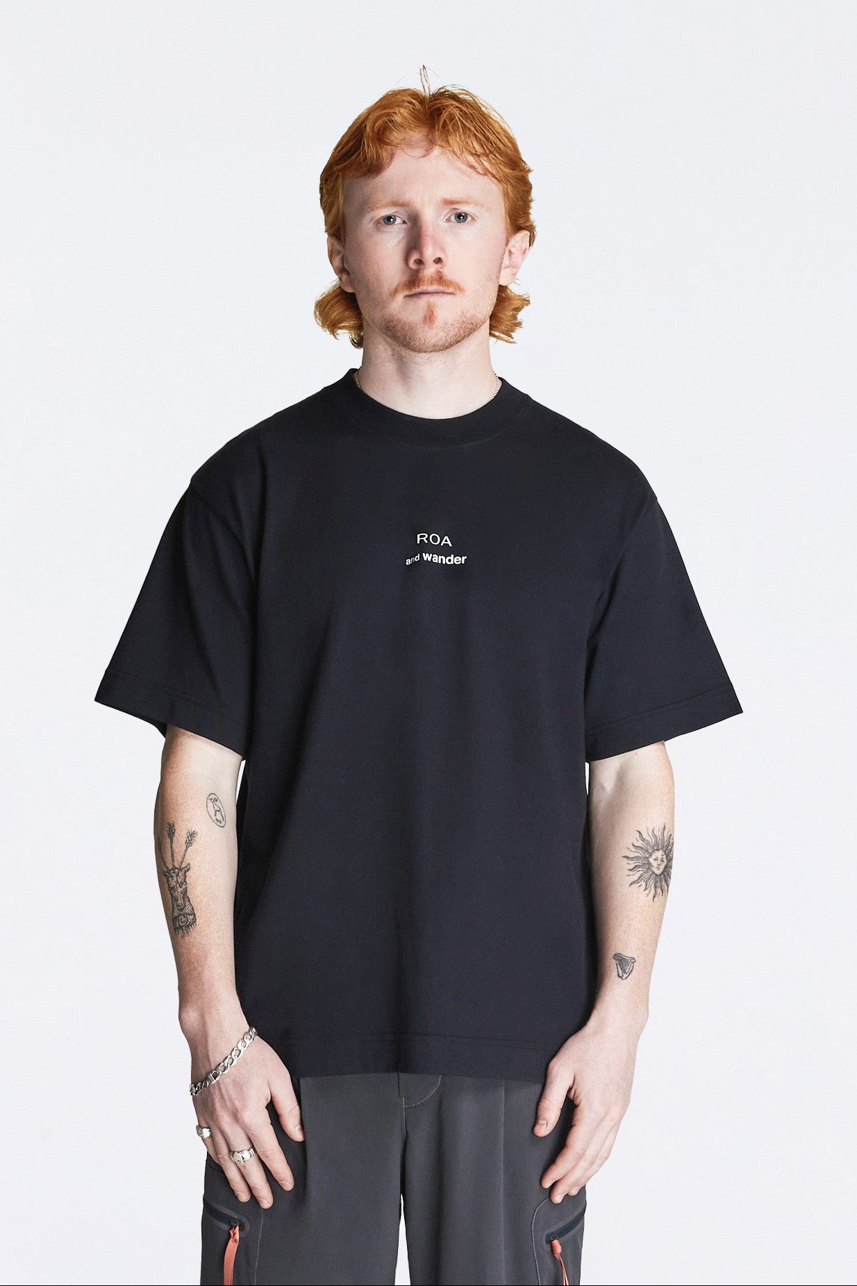 Roa × And Wander Printed T-Shirt Black