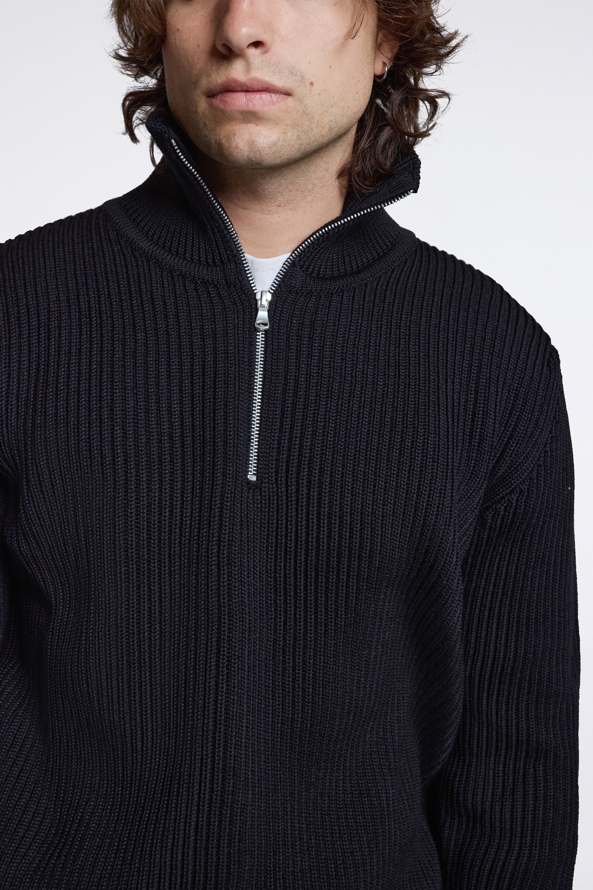 Navy Half-Zip Black