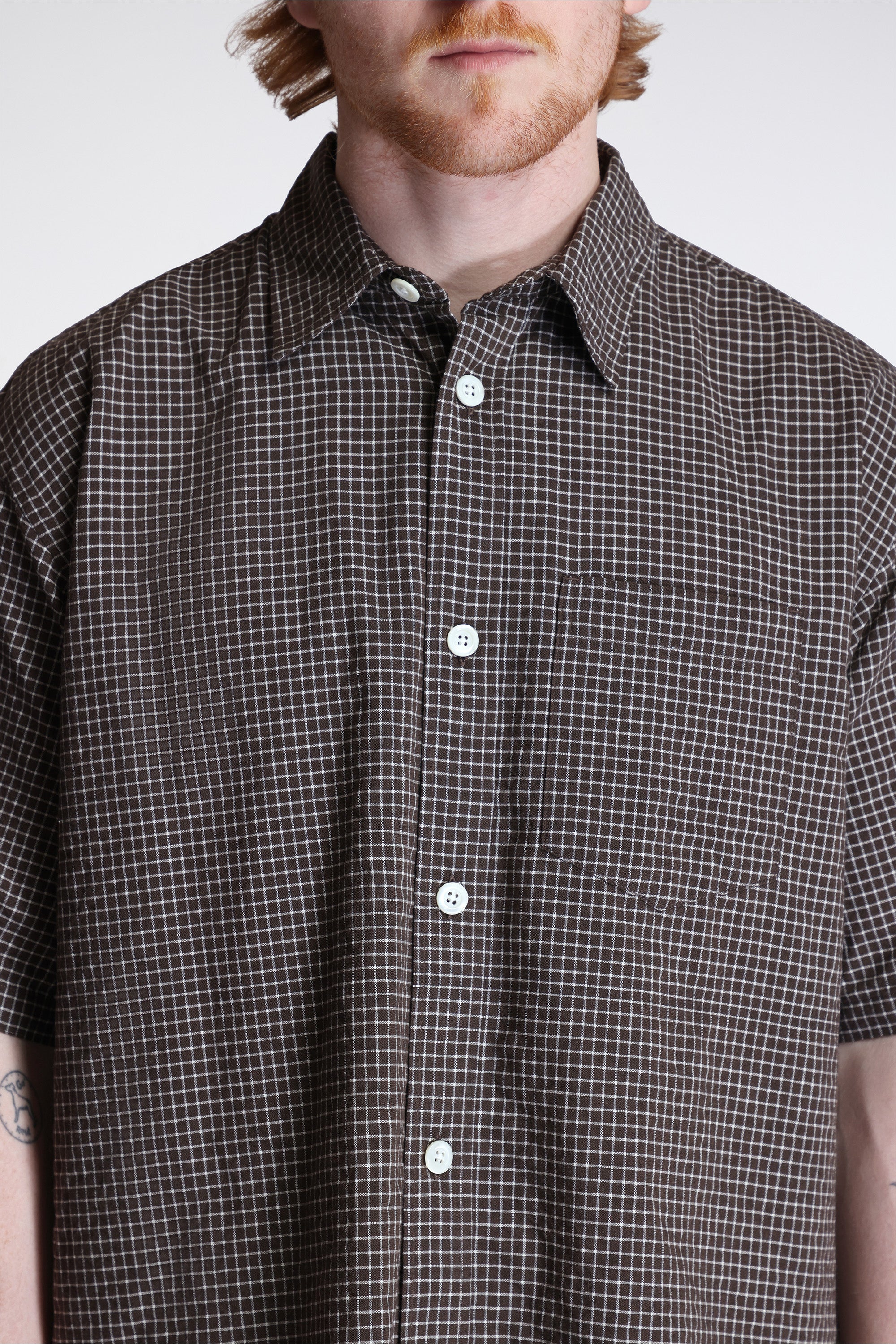 Espevik Oversized Check SS Shirt Taupe