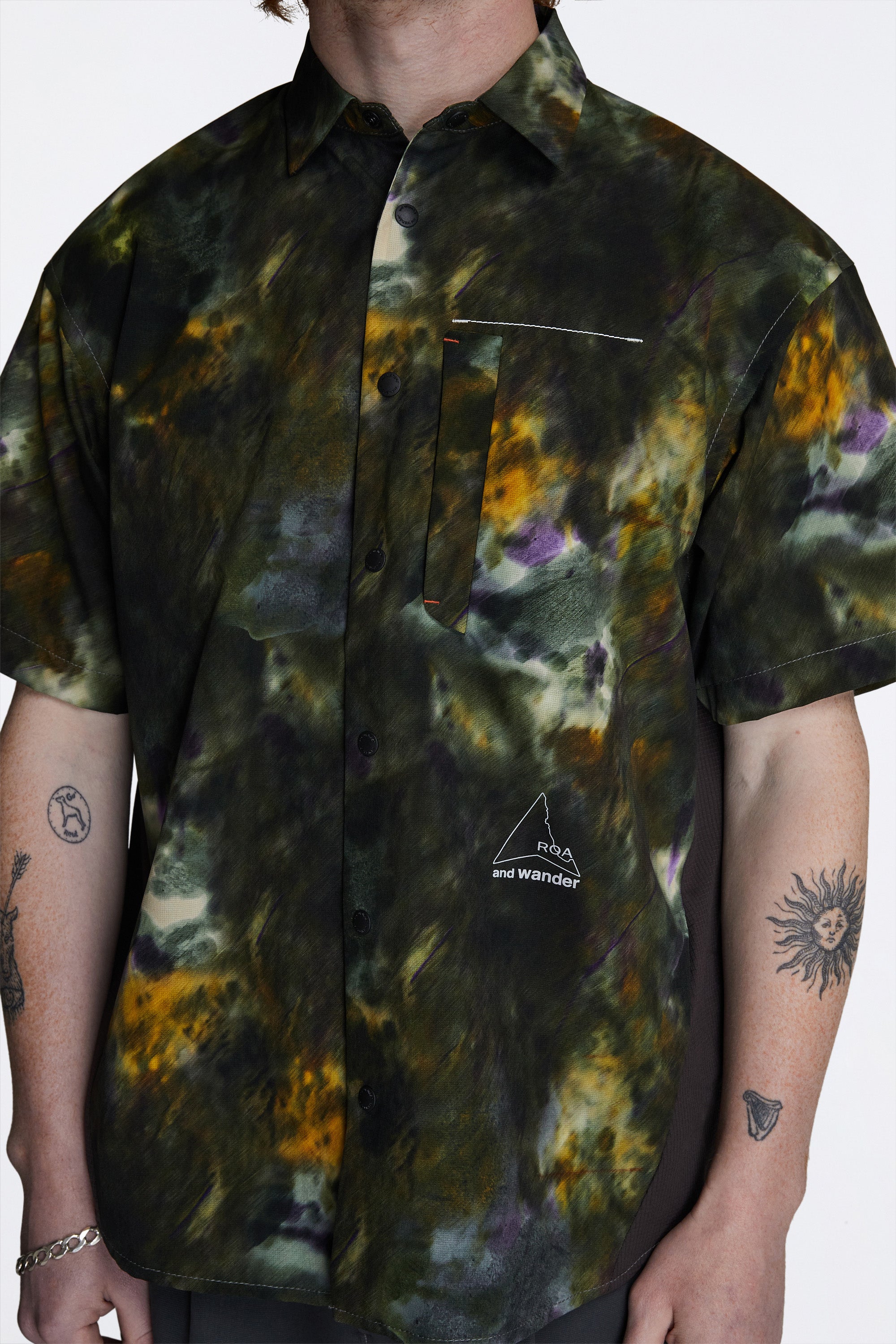Roa × And Wander Printed Breathable Shirt Camo