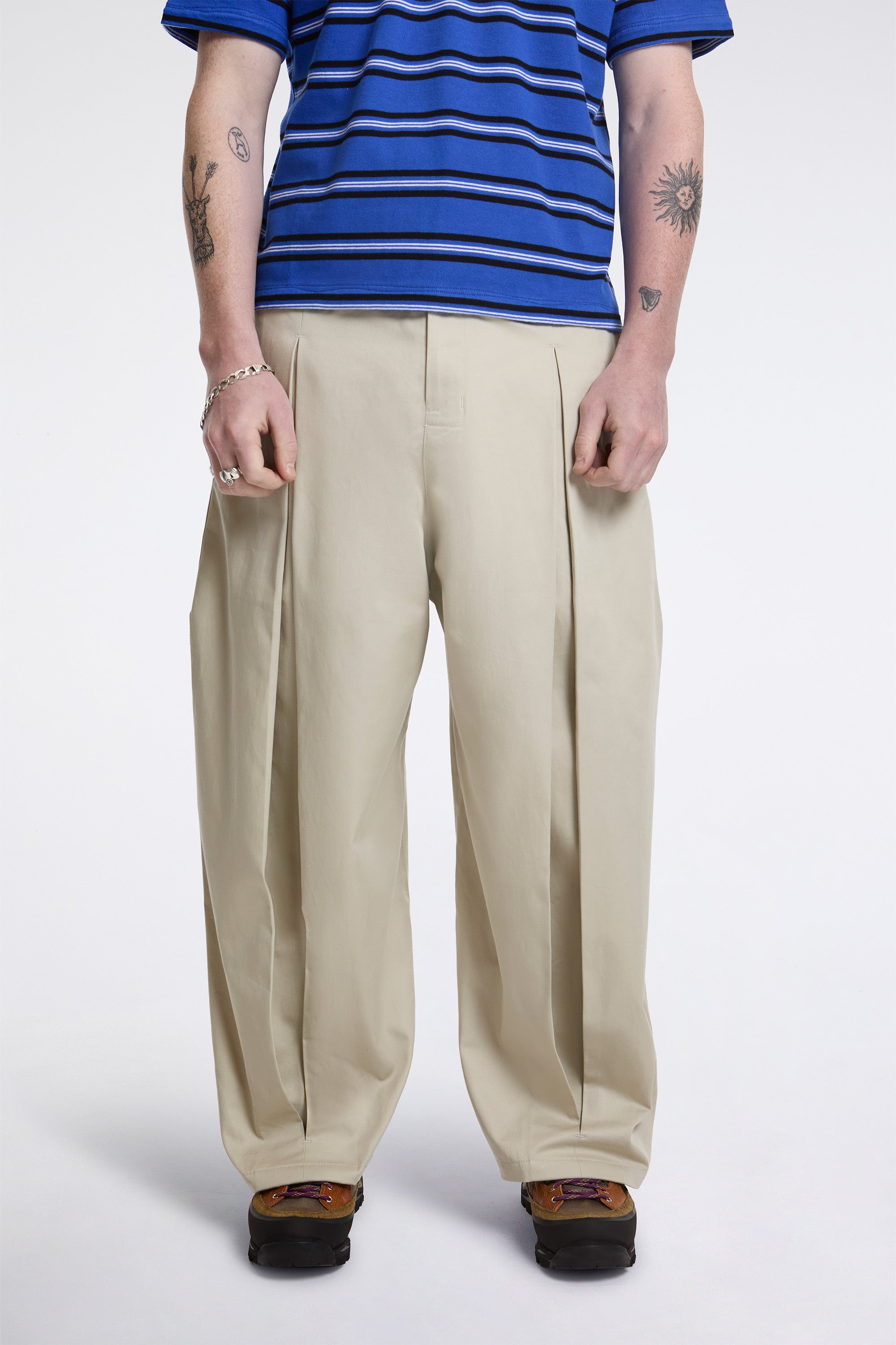 Sage Nation Box Pleat Trouser Ivory | HAVN