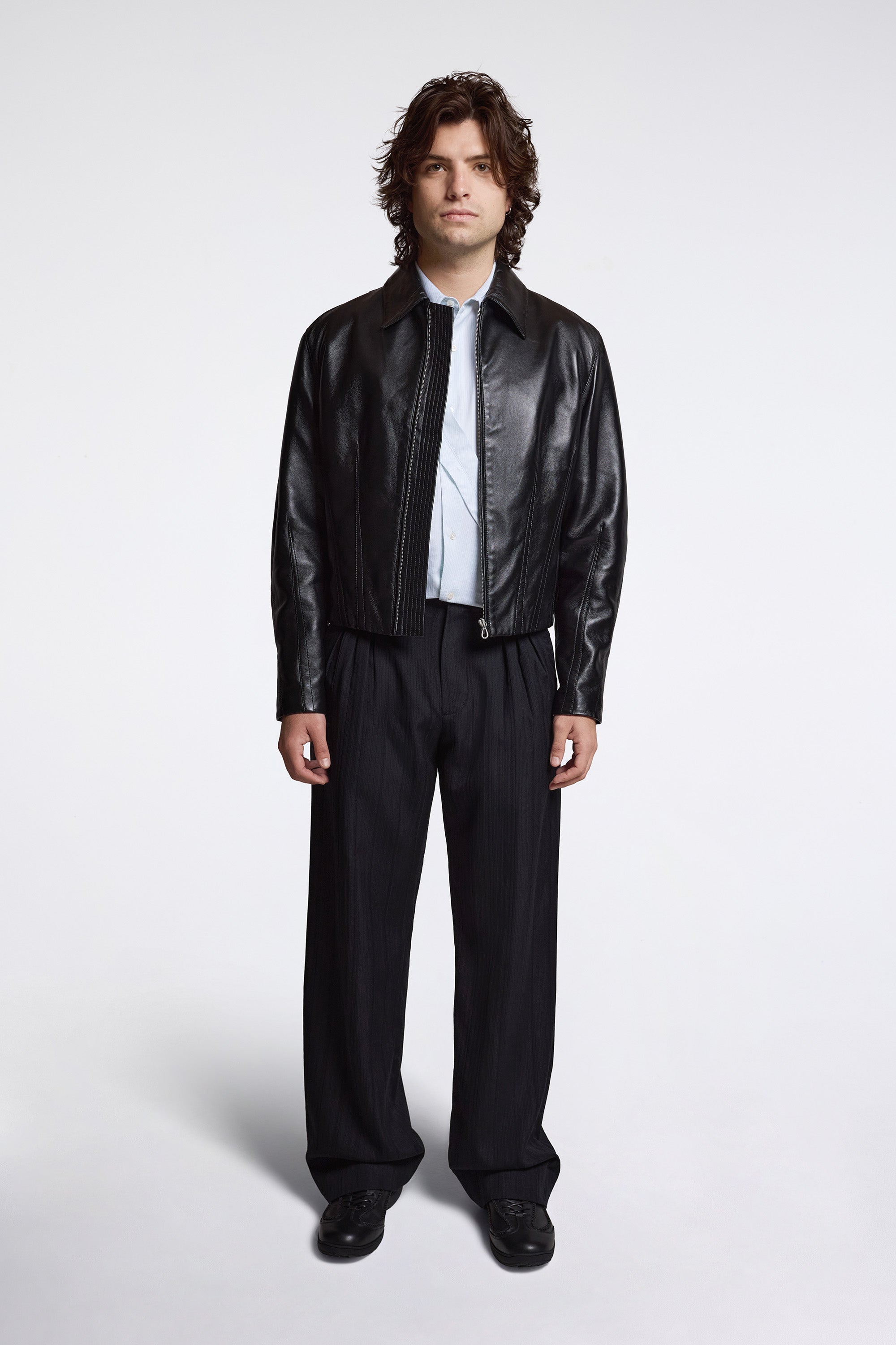 Lur Leather Jacket Smokey Black