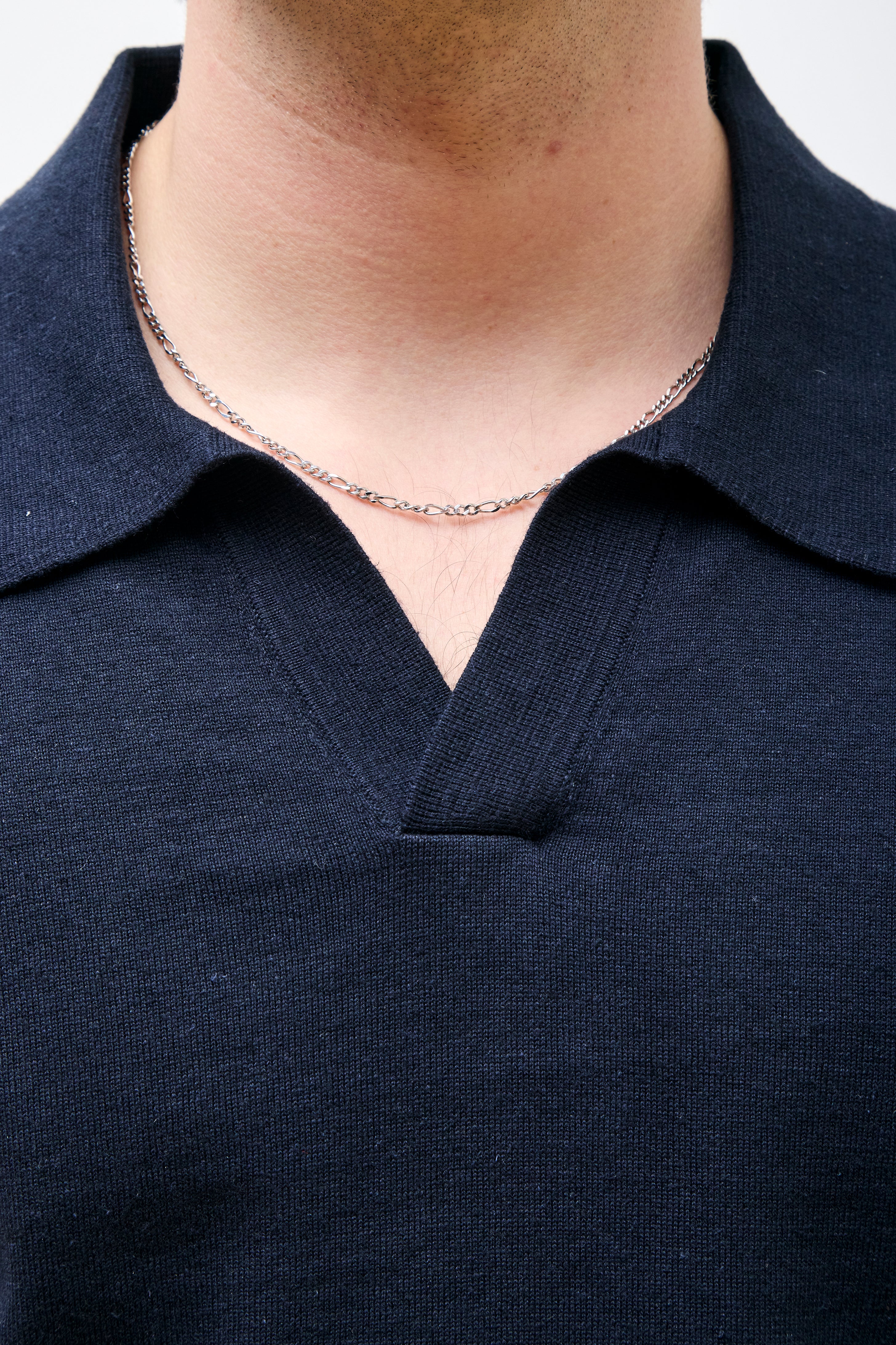 Leif Cotton Linen Polo Dark Navy