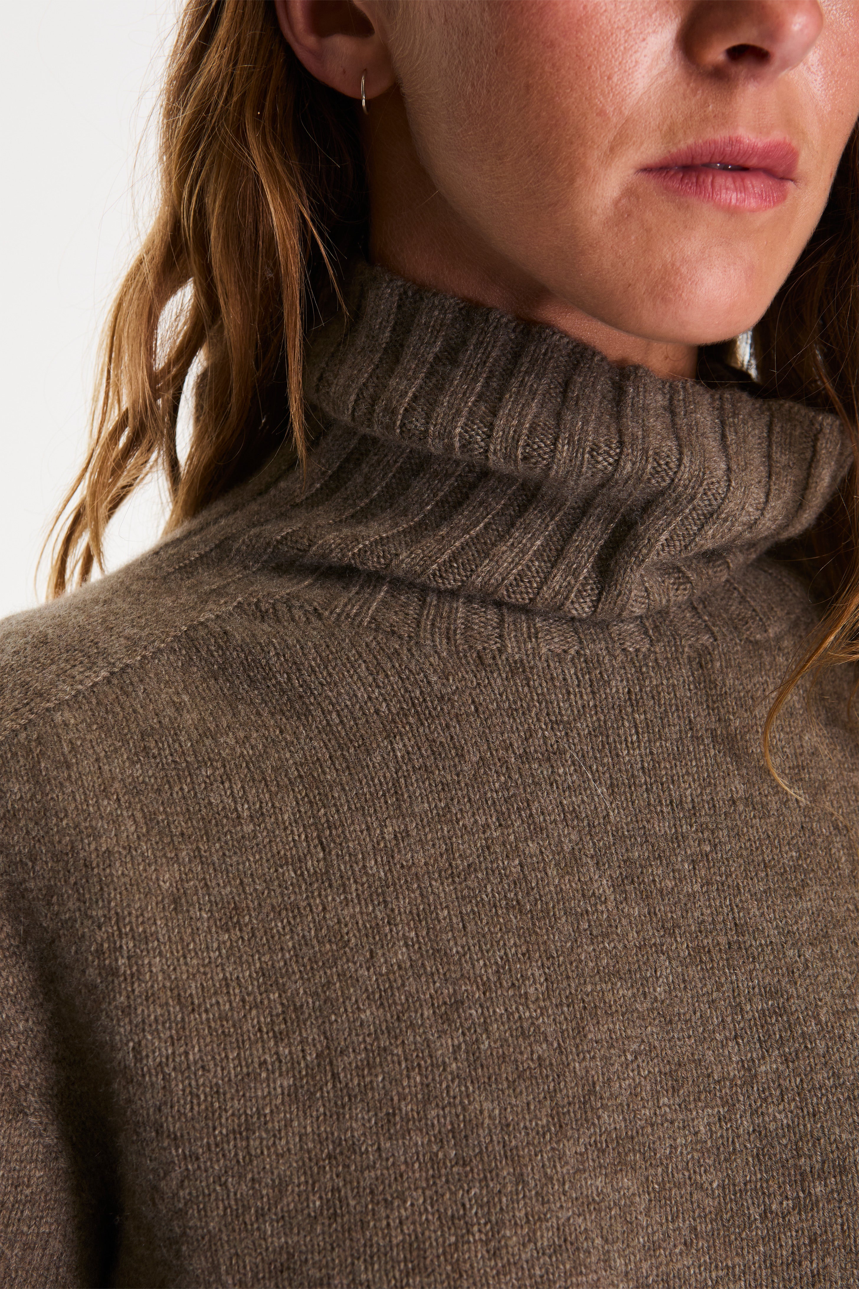Wide Roll Neck Natural Melange