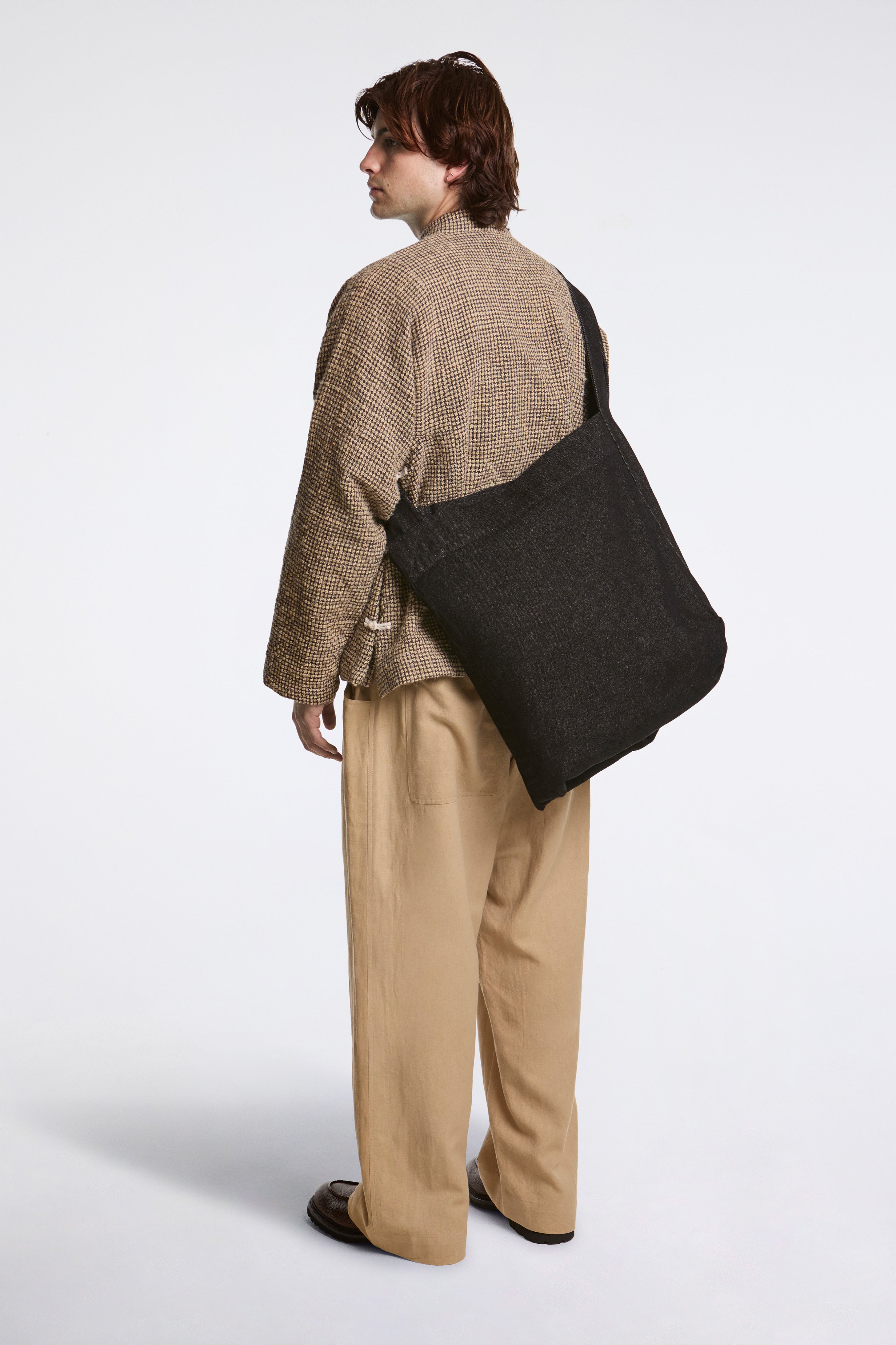 Double Tote Bag Kojima Denim Black