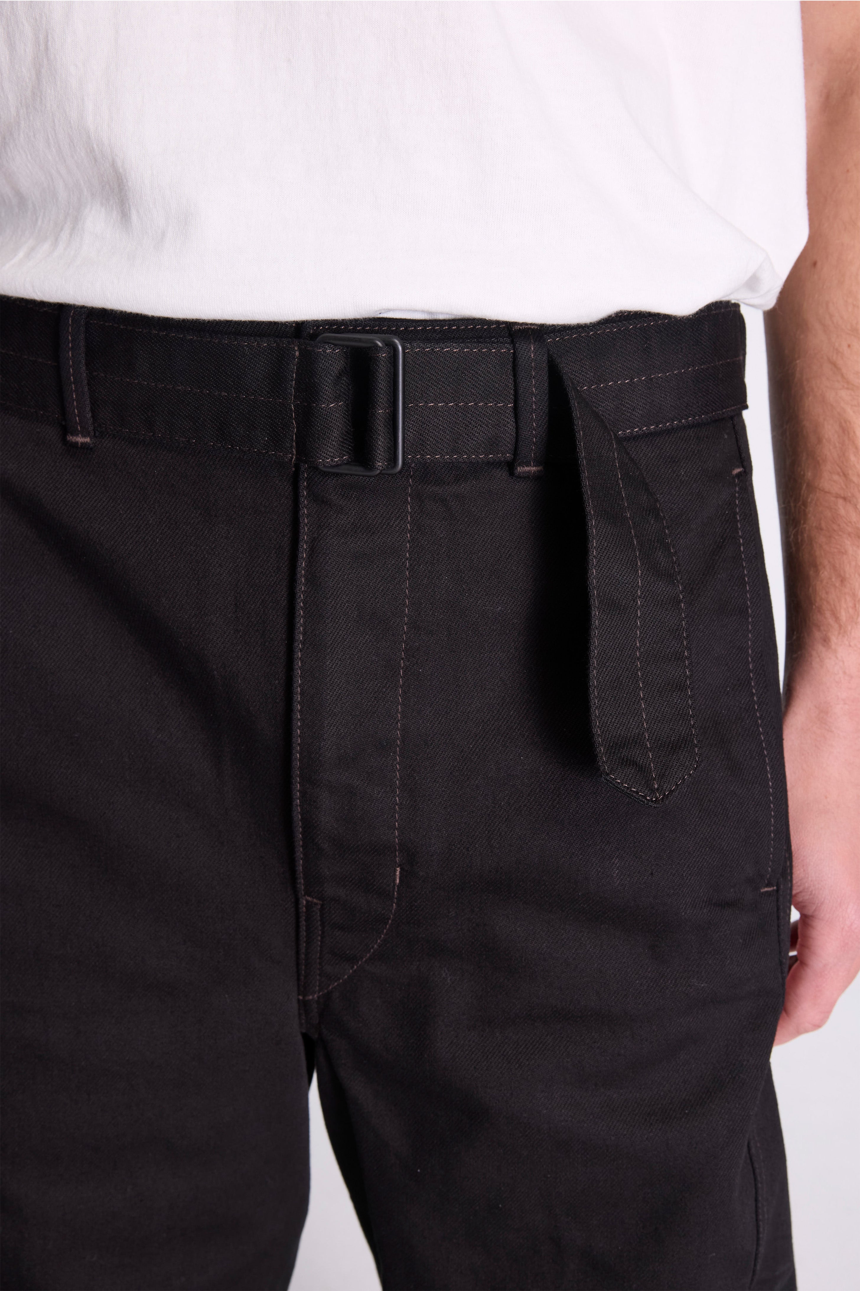 Twisted Belted Pants Black