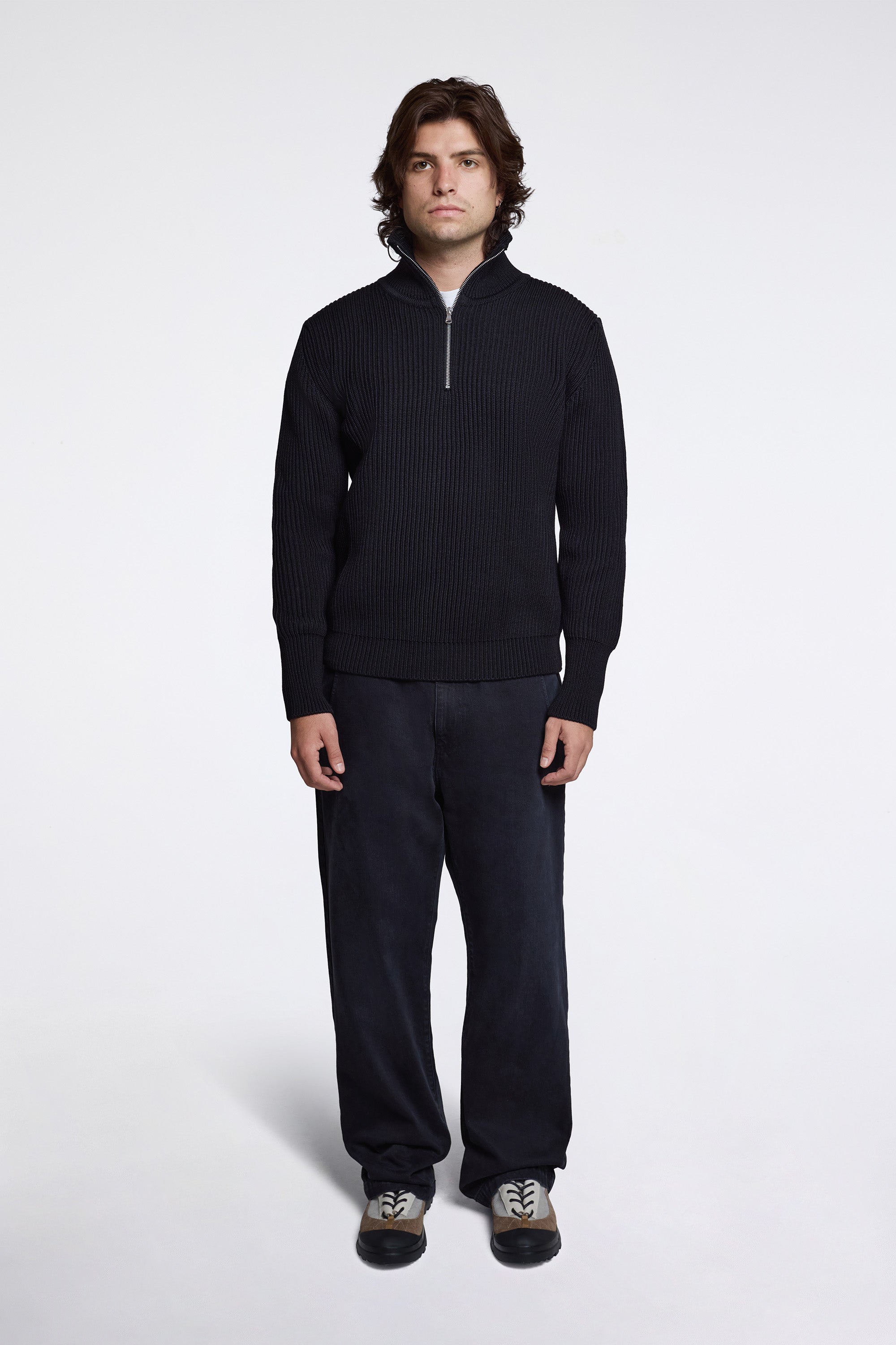 Navy Half-Zip Black