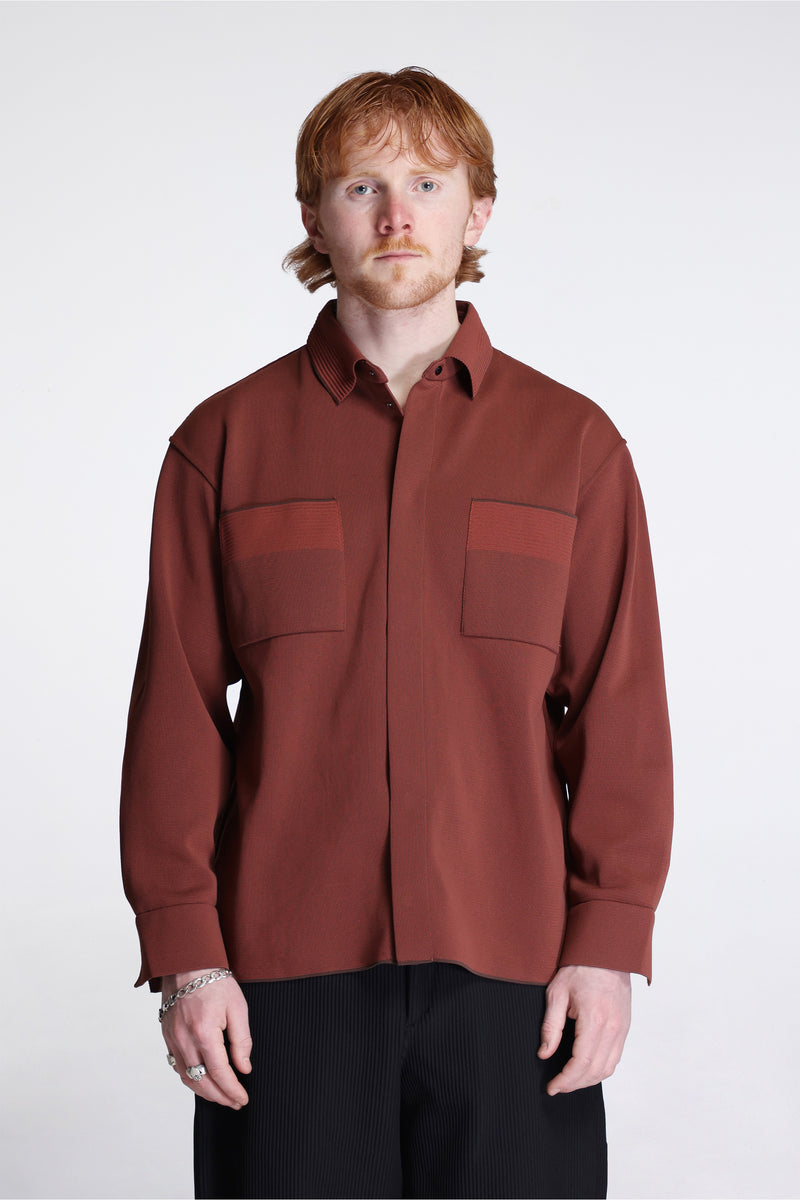Soft Milan Covered Placket Shirt Auburn