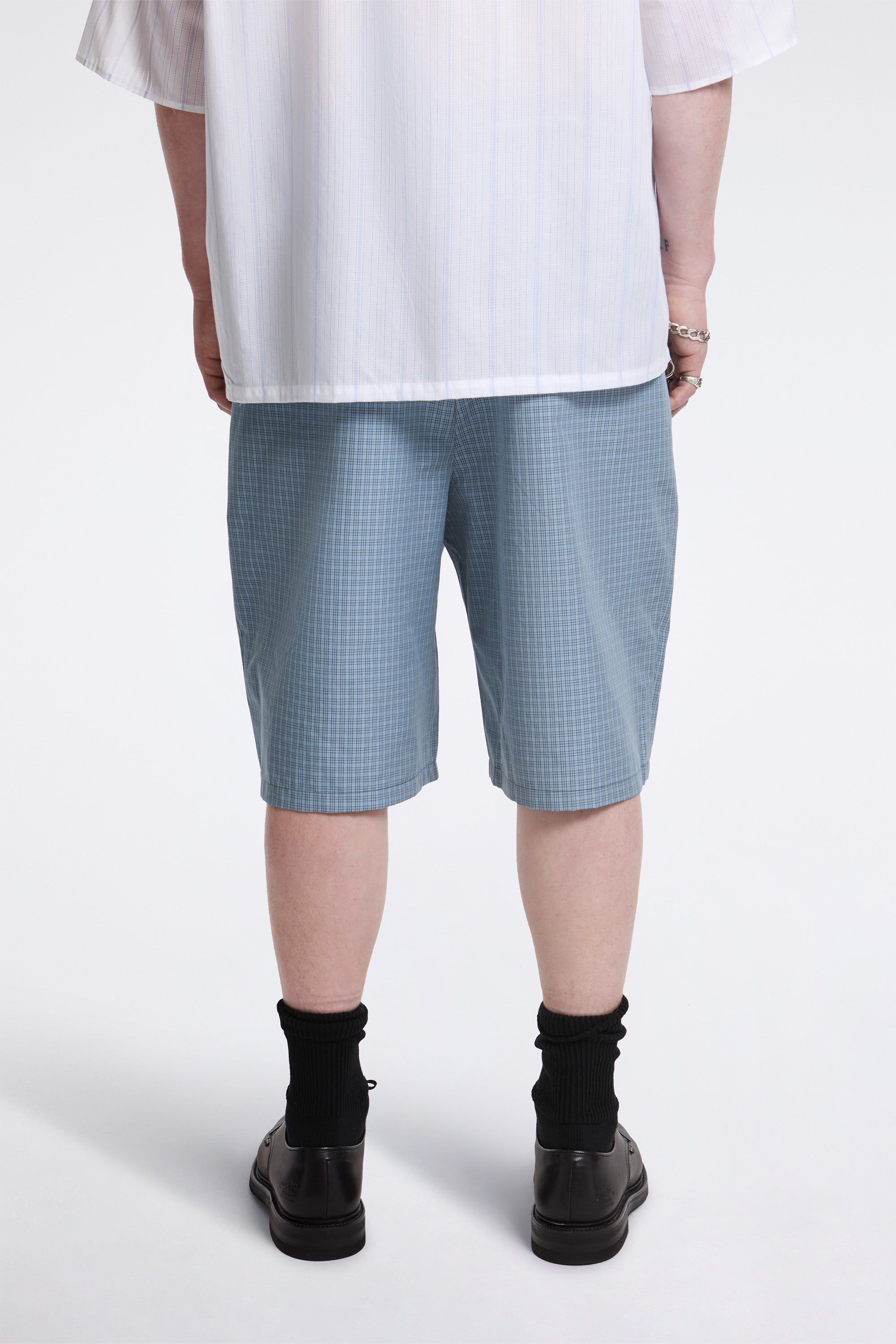 Slim Suit Shorts Blue/Grey/White Check