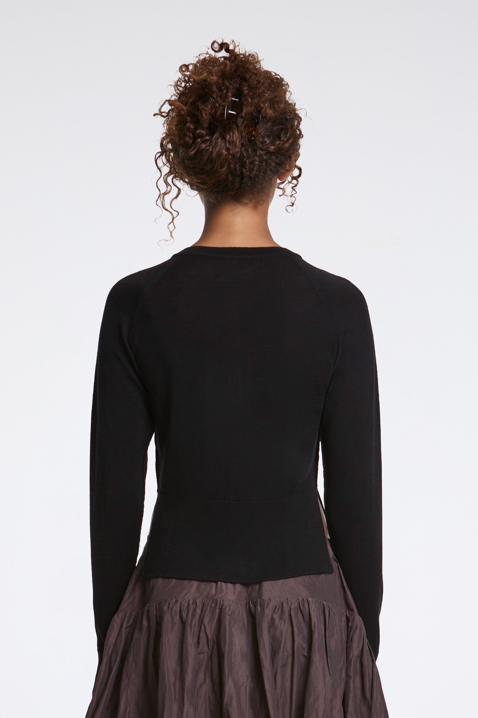 Appointment Cardigan Black Merino Silk