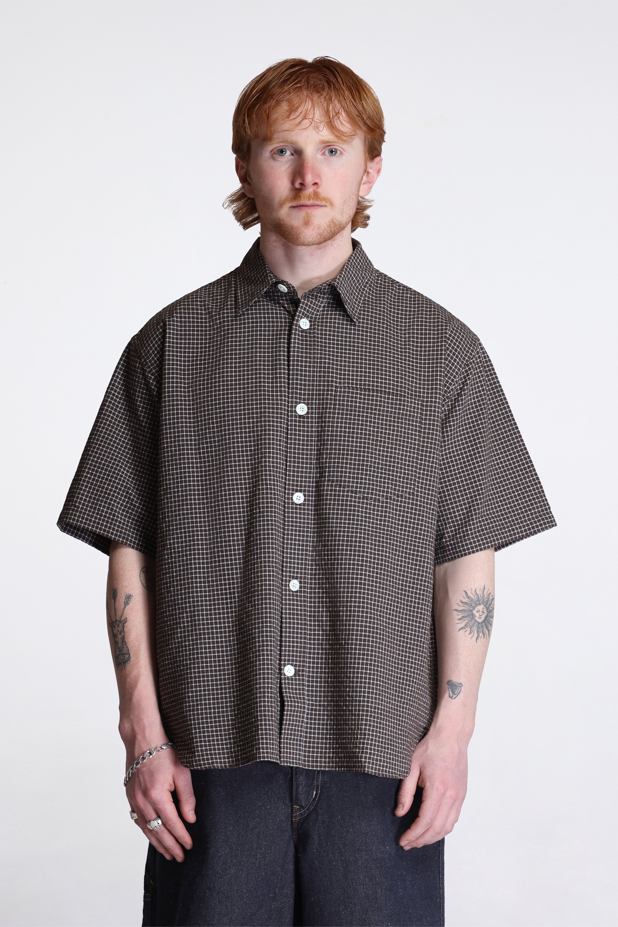 Espevik Oversized Check SS Shirt Taupe