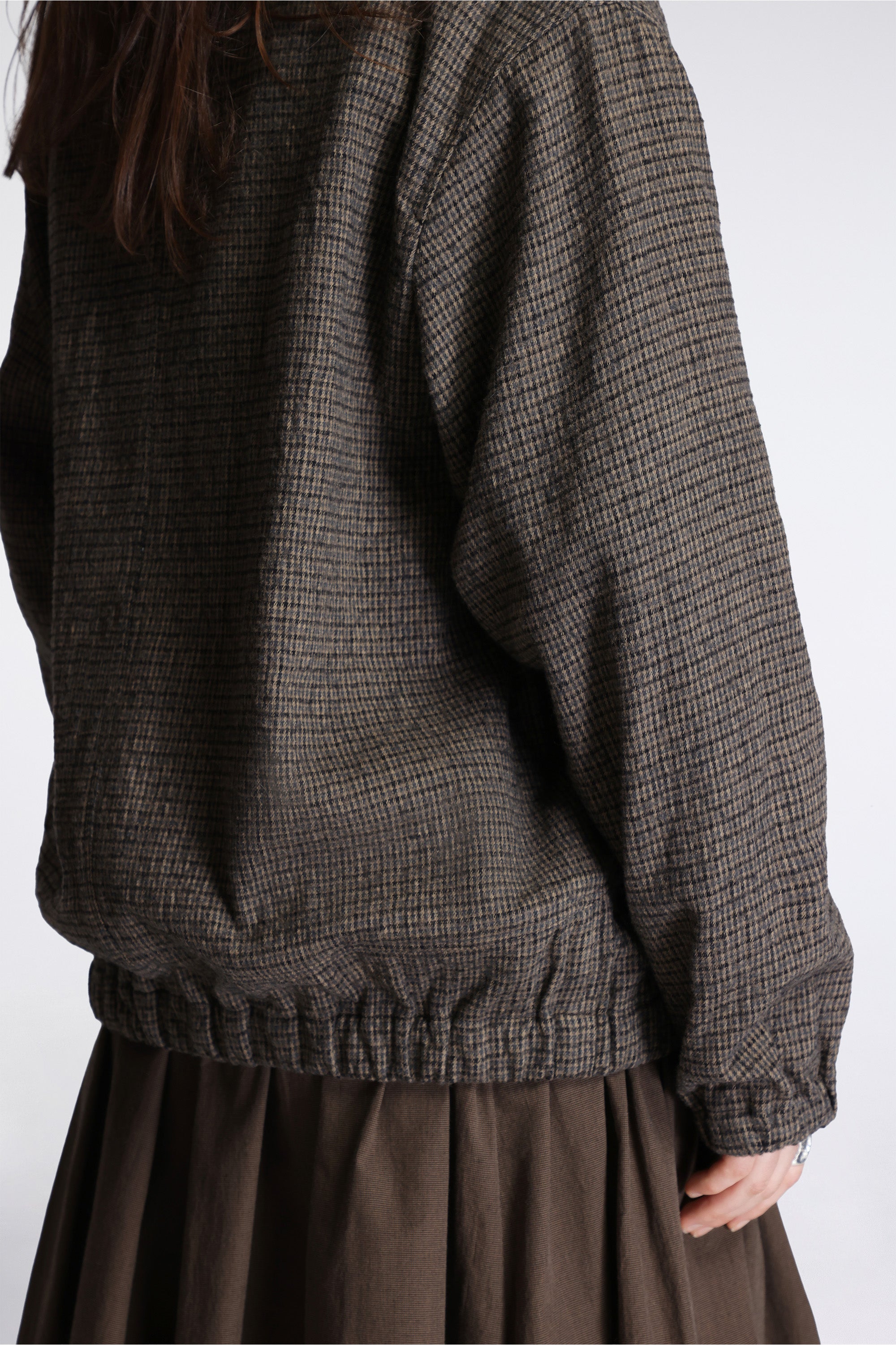 Track Jacket Brushed Cotton Wool Plaid