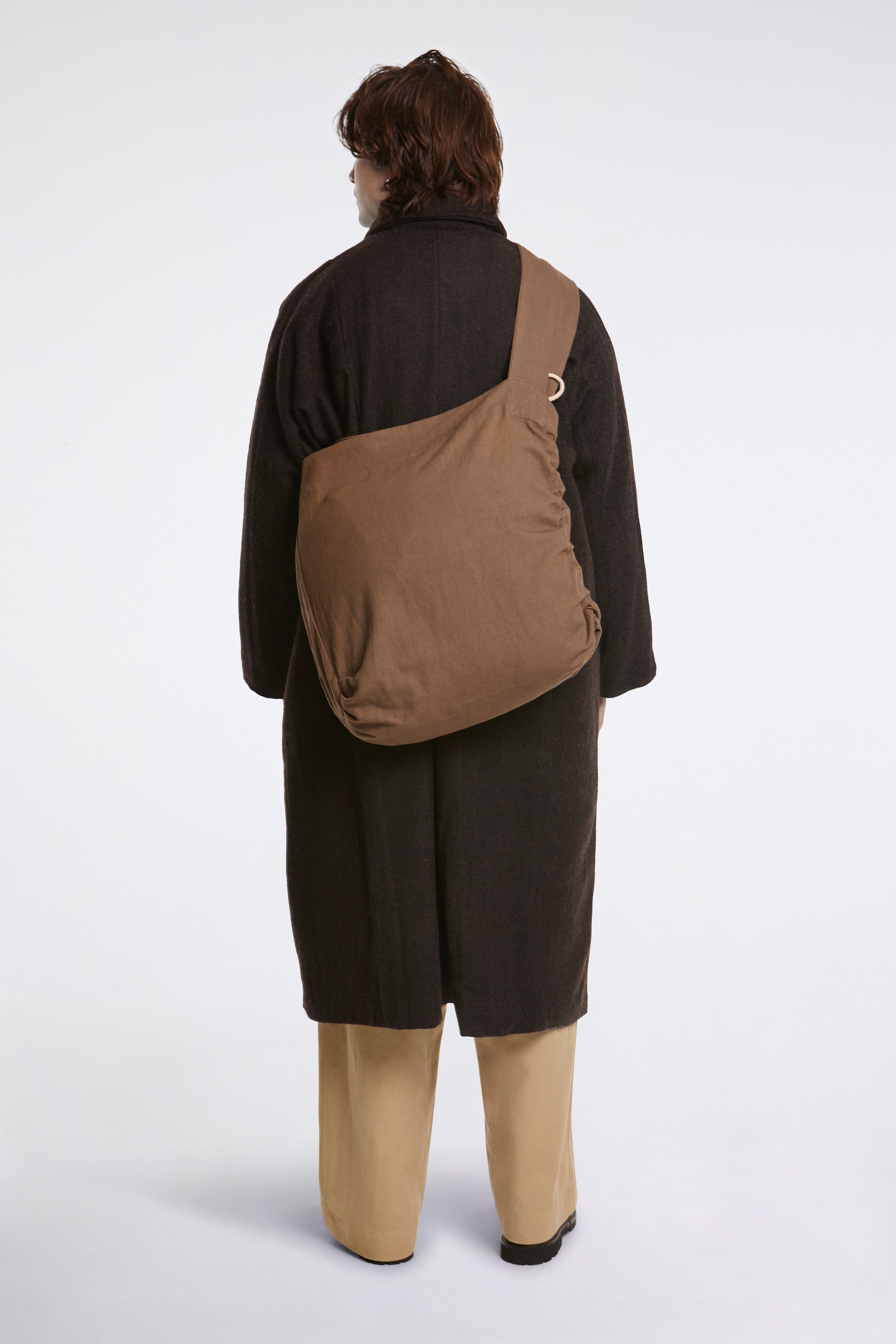 Double Tote Bag Organic Cotton Khaki Green