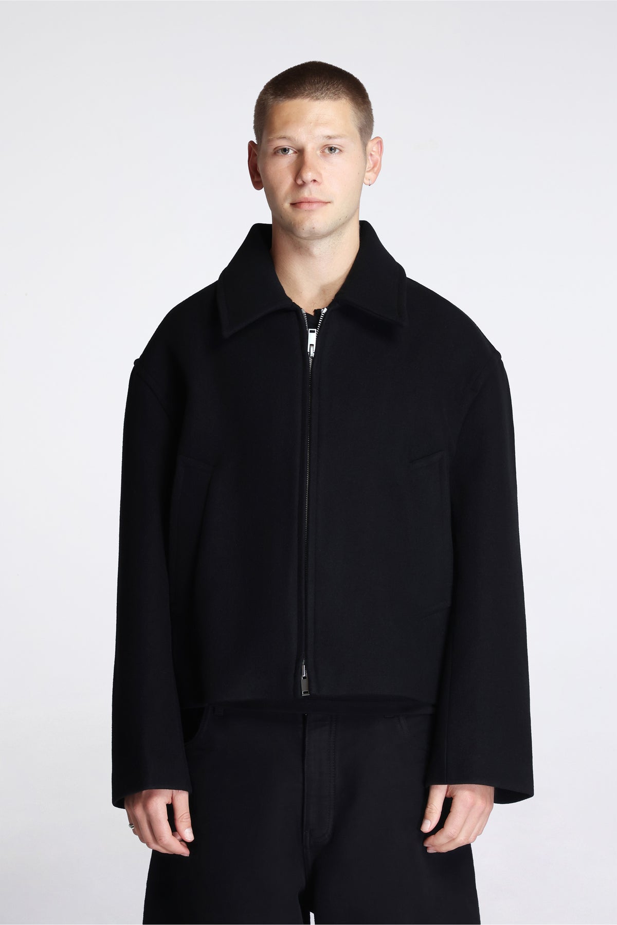 Grevan Short Zip Up Coat Black