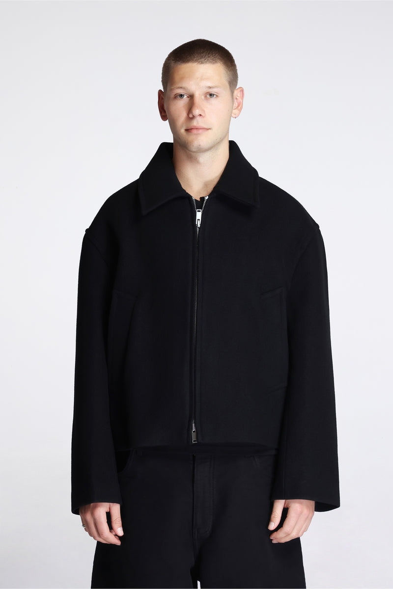 Grevan Short Zip Up Coat Black