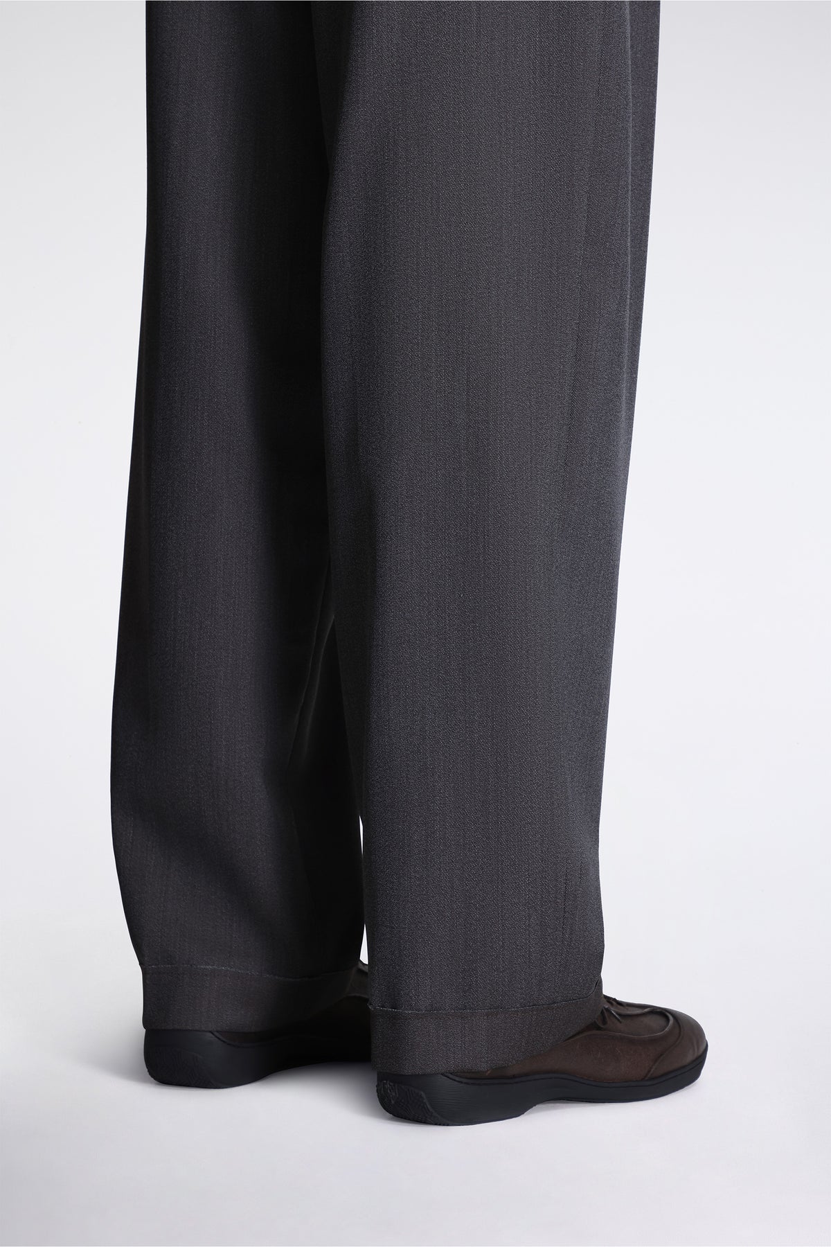 Patch Trousers Taupe Wool Twill