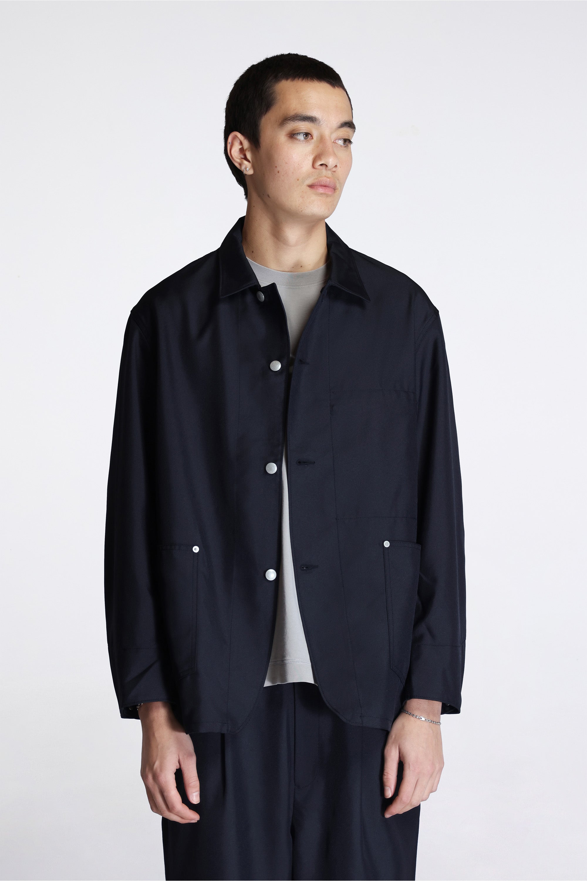 Polyester Twill Coverall Jacket Dark Navy
