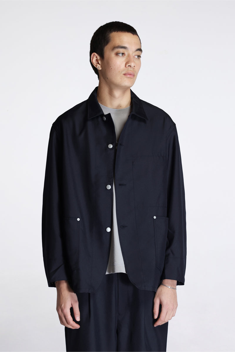 Polyester Twill Coverall Jacket Dark Navy