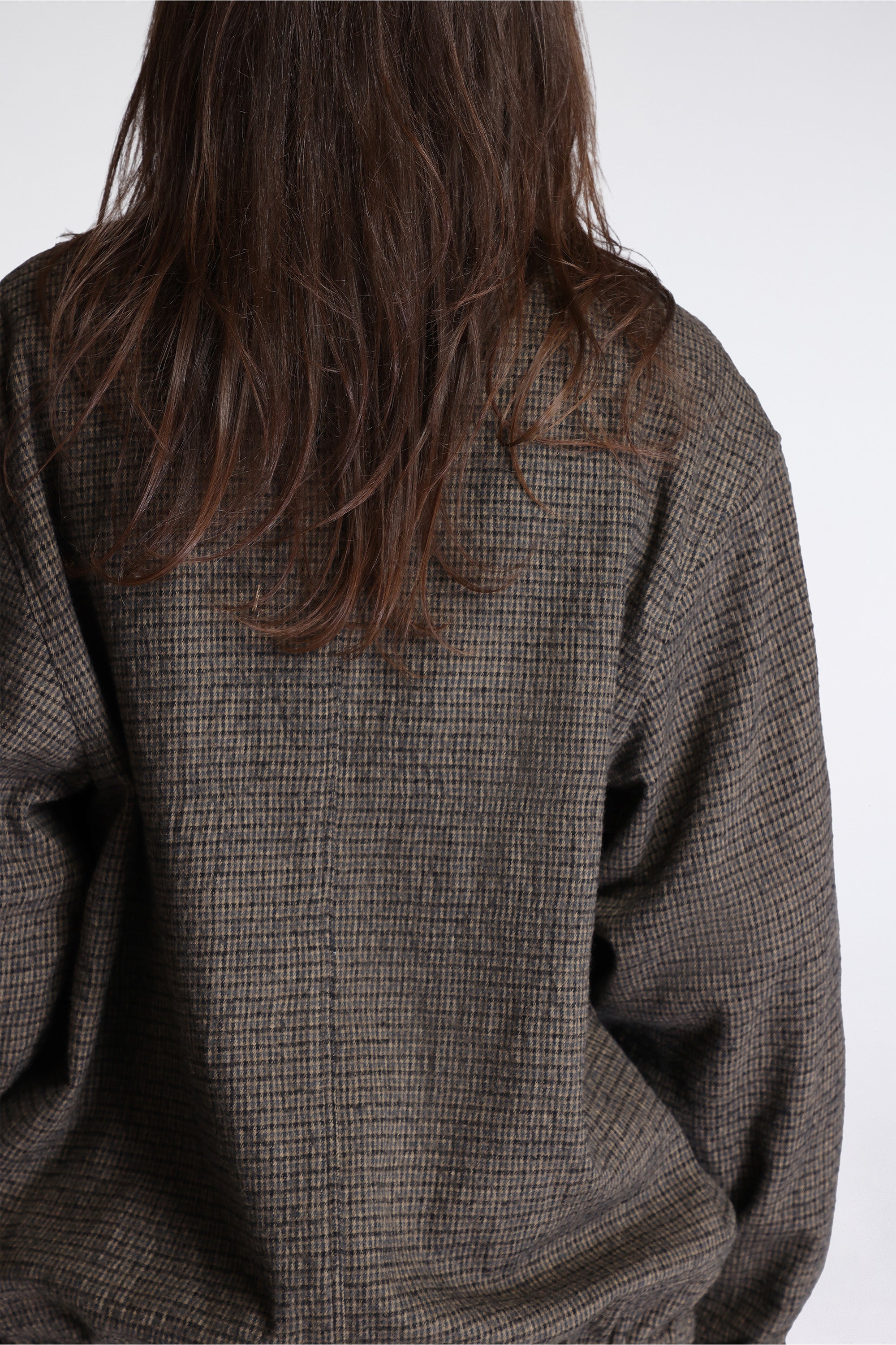 Track Jacket Brushed Cotton Wool Plaid