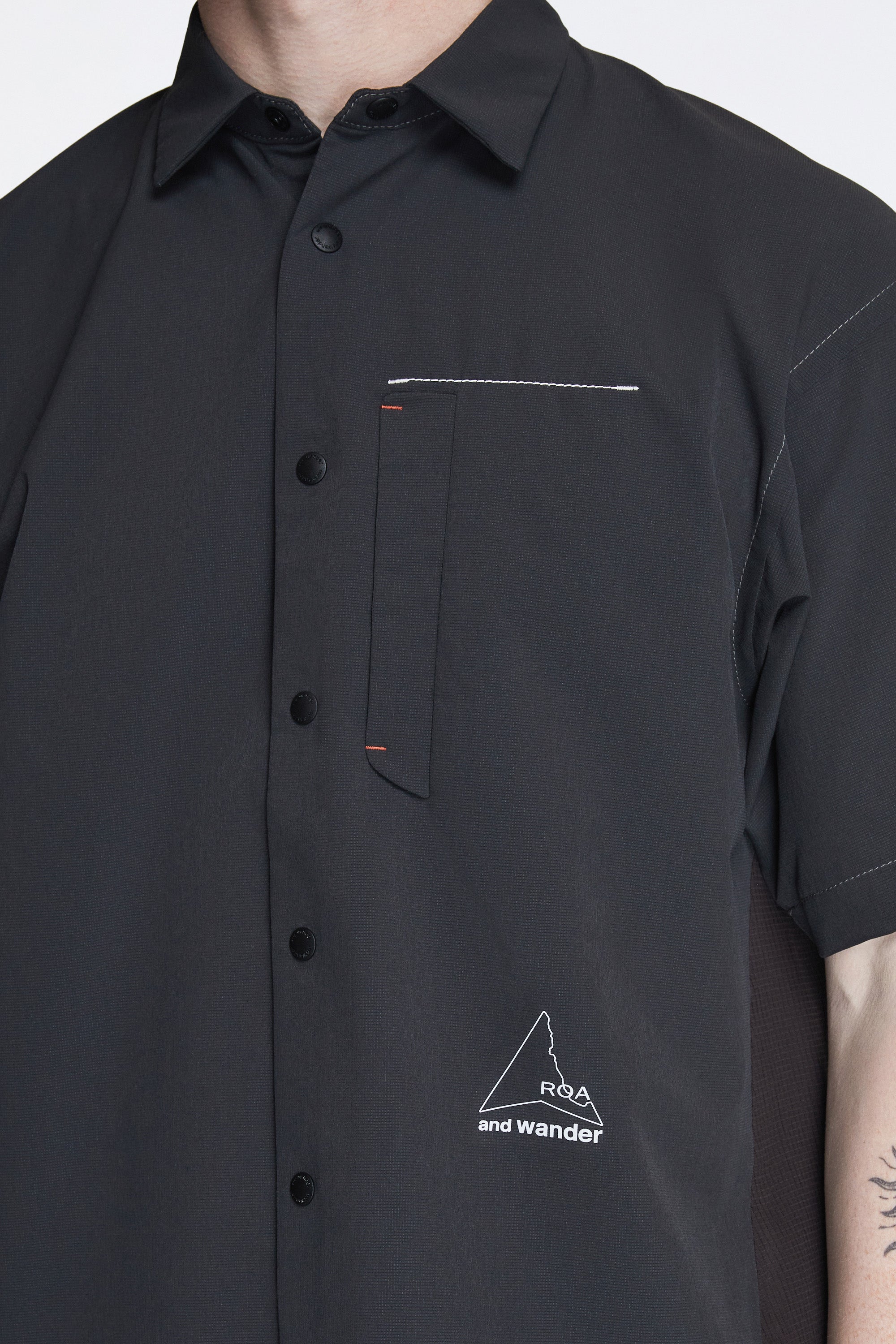 Roa × And Wander Breathable Shirt Charcoal
