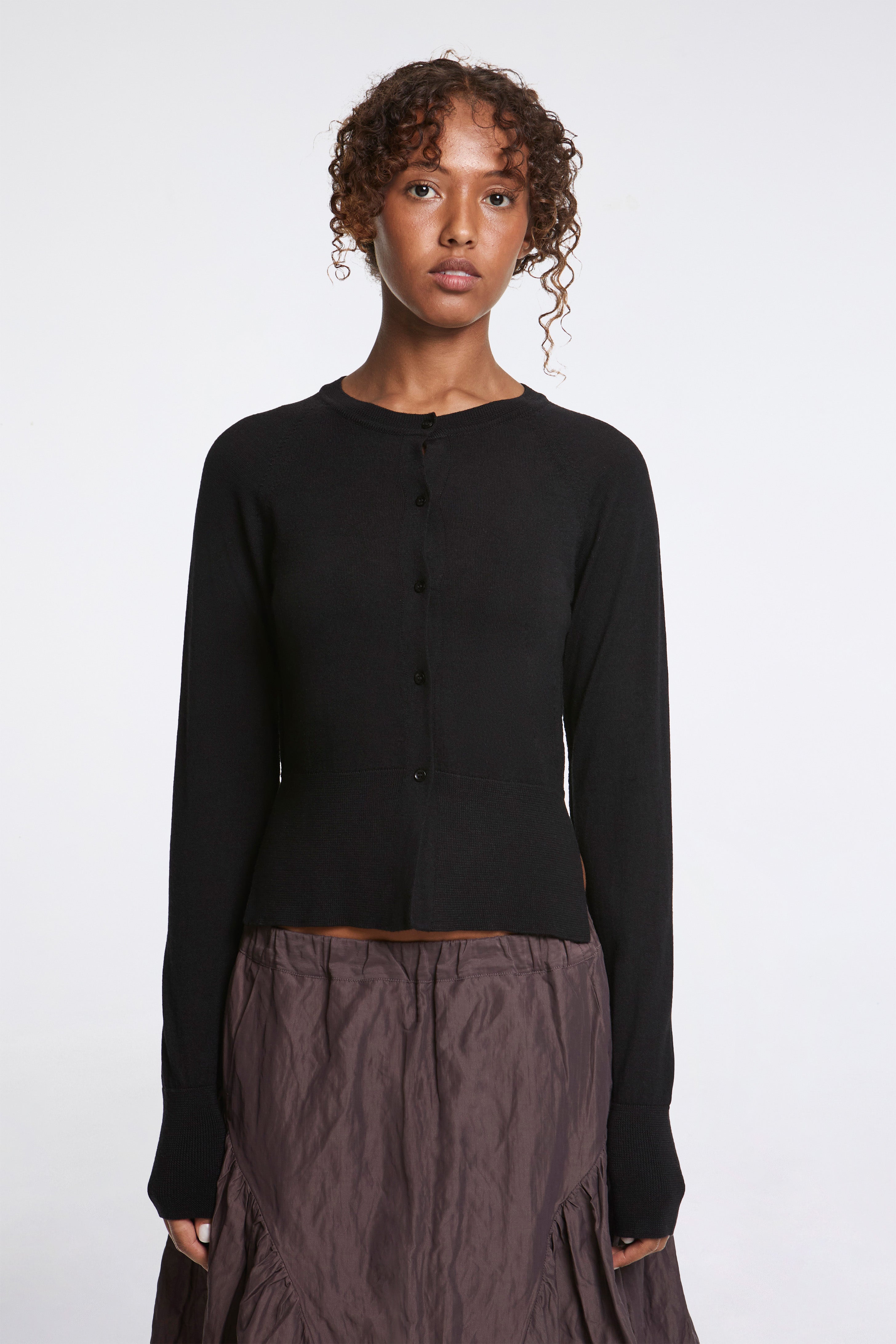 Appointment Cardigan Black Merino Silk