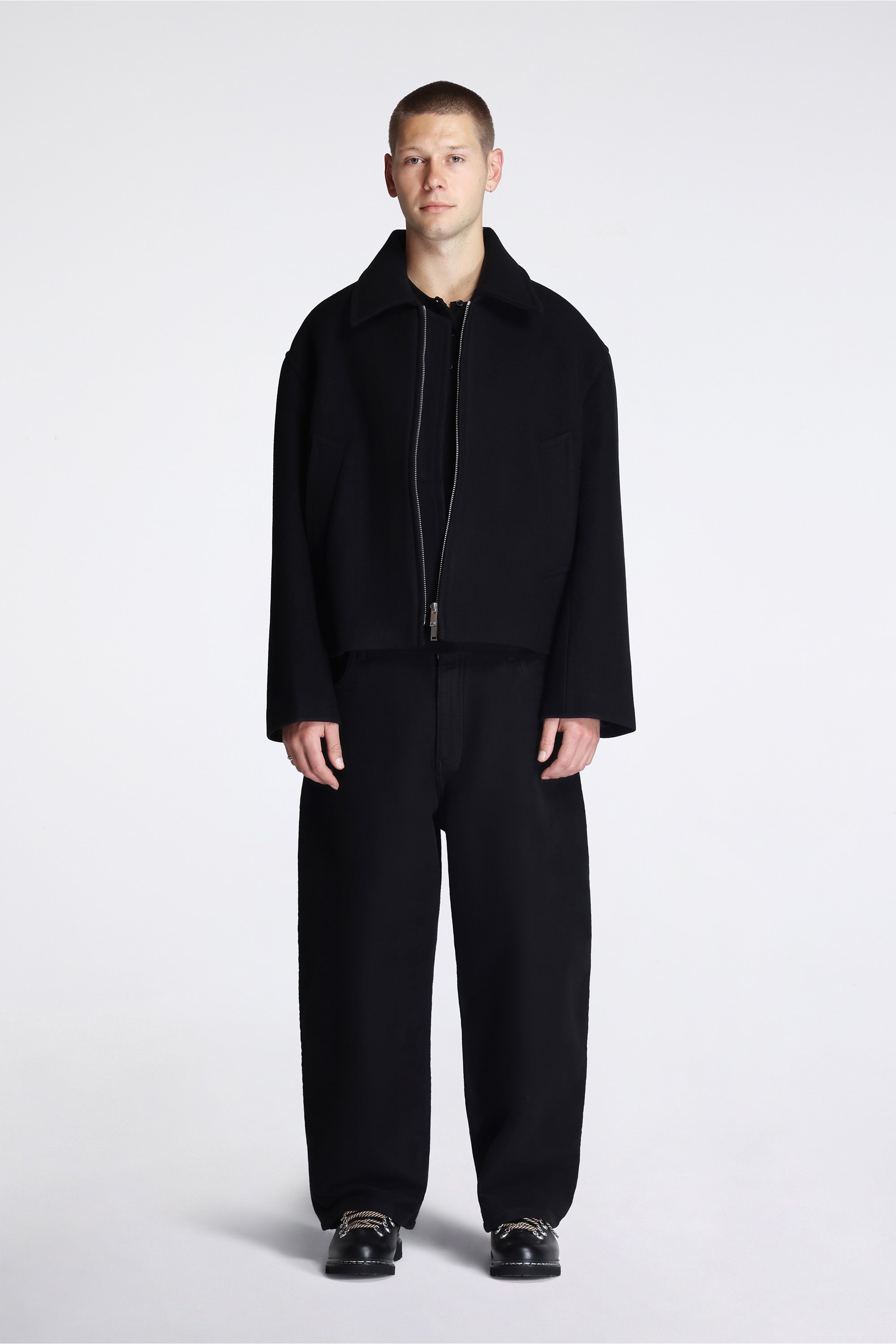 Grevan Short Zip Up Coat Black