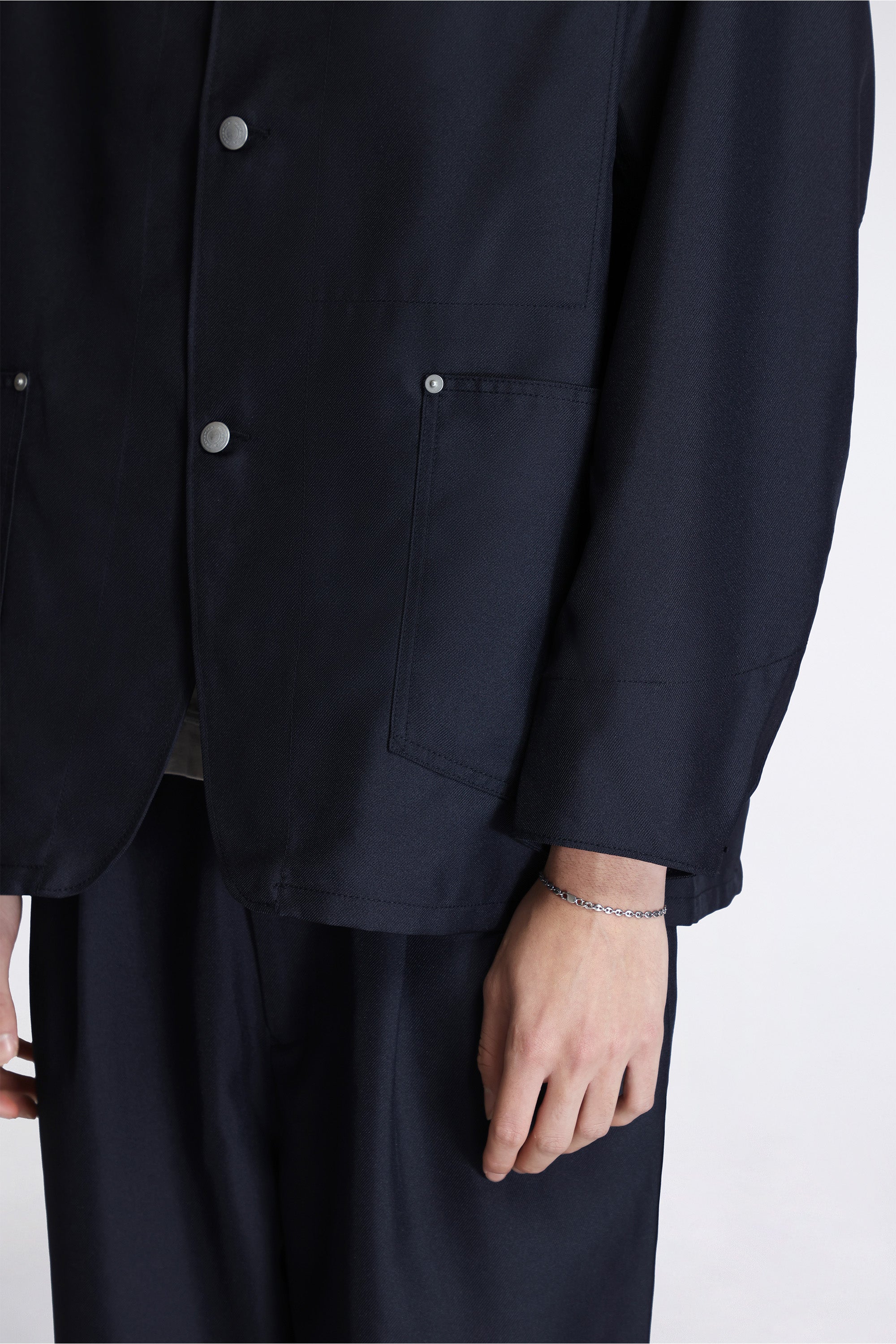 Polyester Twill Coverall Jacket Dark Navy