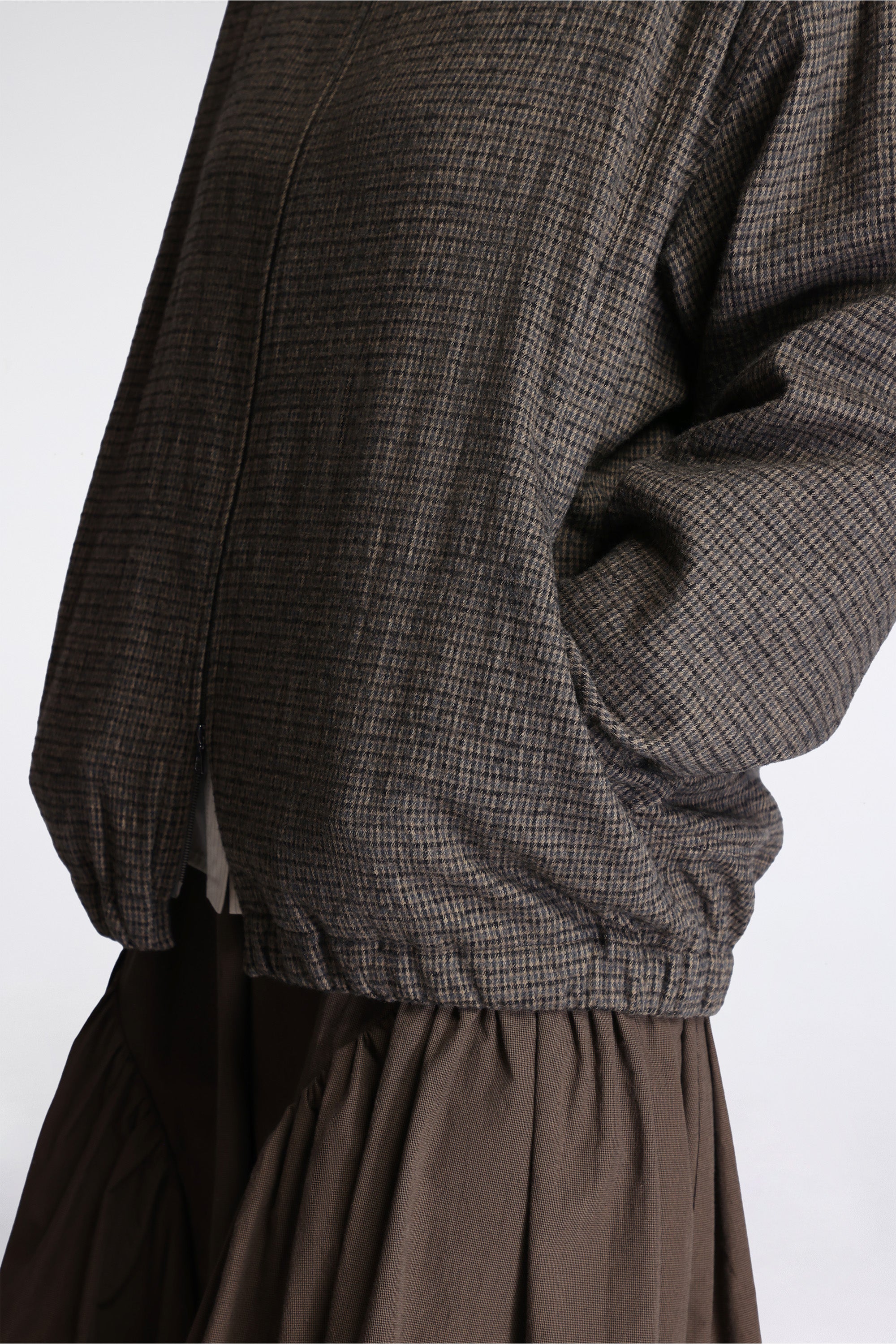 Track Jacket Brushed Cotton Wool Plaid