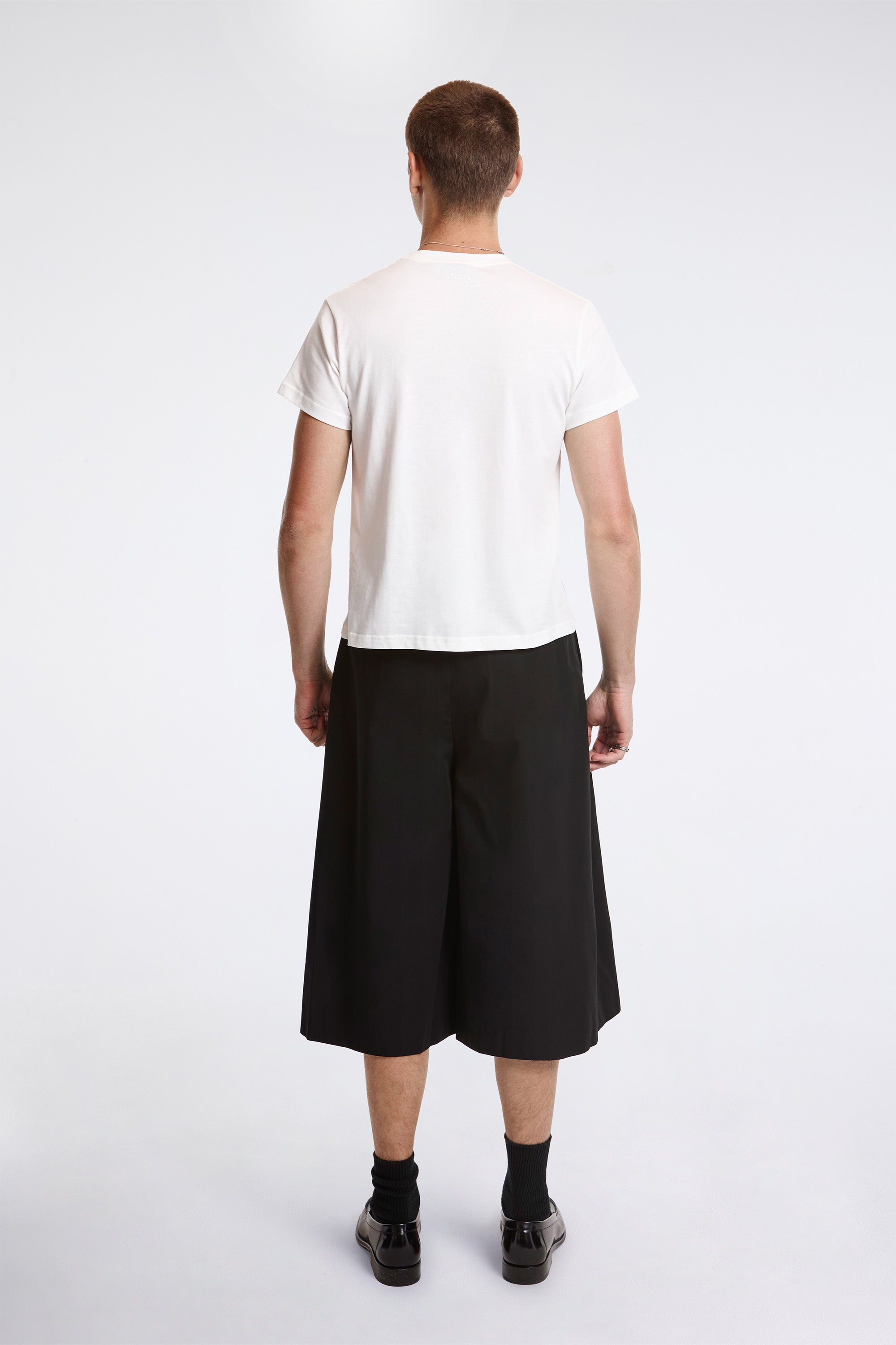 Wide Bermuda Pants Black