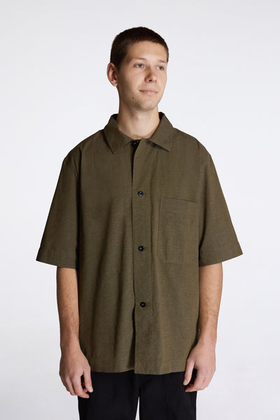 MARGARET HOWELL 半袖シャツ オリーブ Margaret Howell MHL S/S Pj Shirt Moss | HAVN