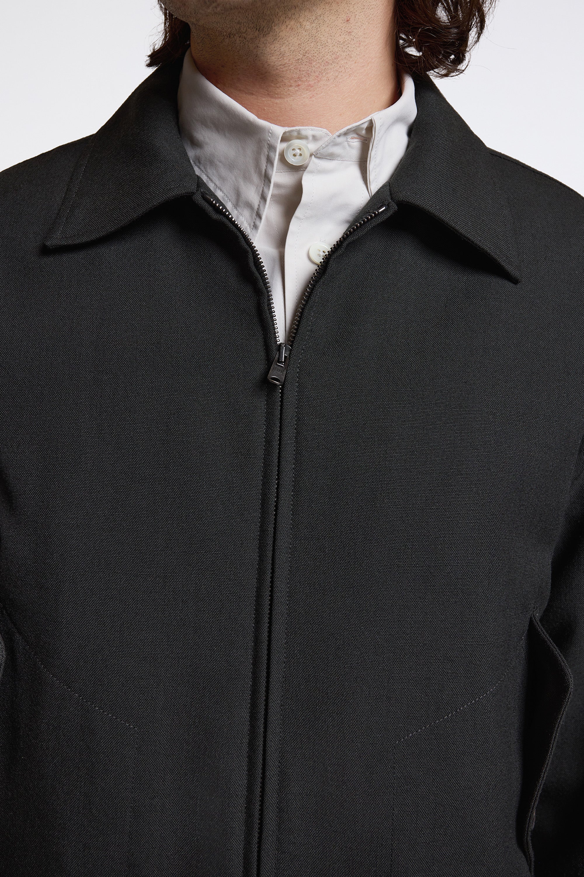 Zip Through Bomber Jacket Pewter