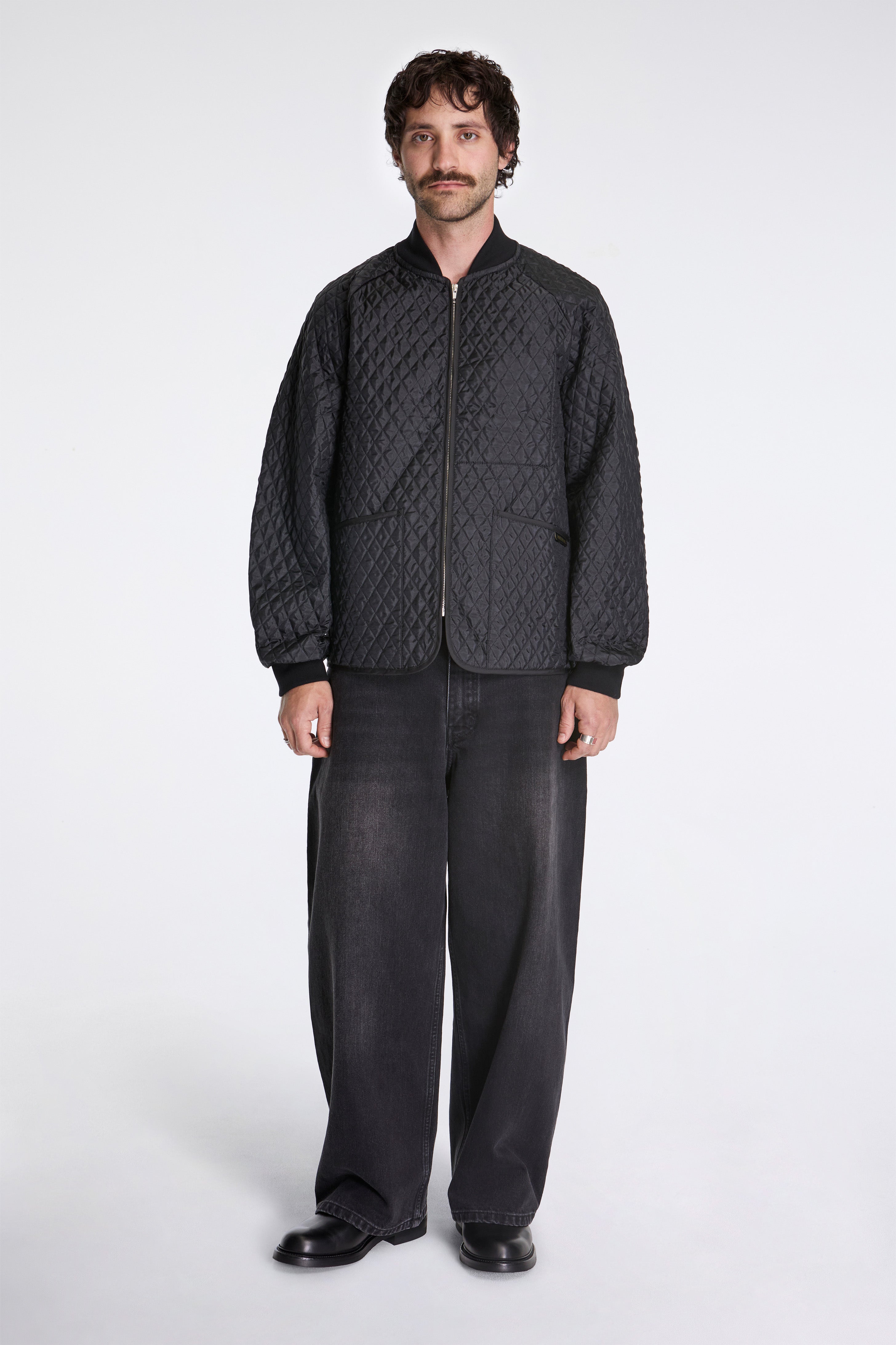 Lightweight Zipped Bomber Jacket Black