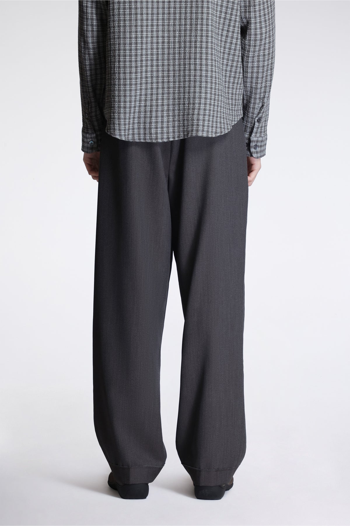 Patch Trousers Taupe Wool Twill