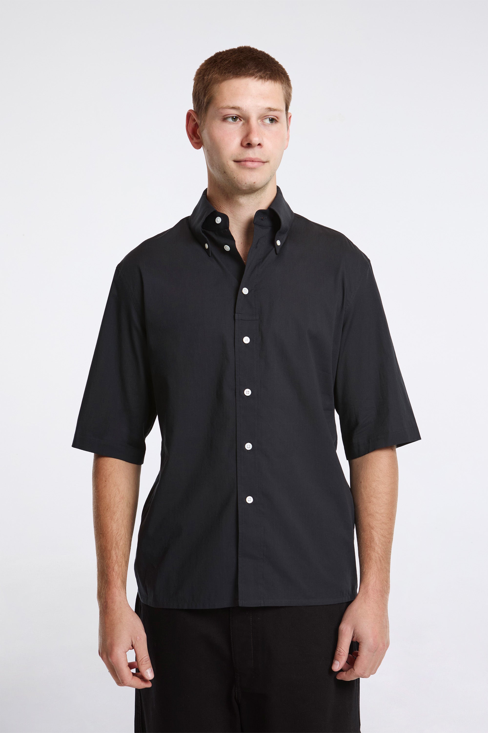 Lemaire Short Sleeve Shirt Squid Ink | HAVN