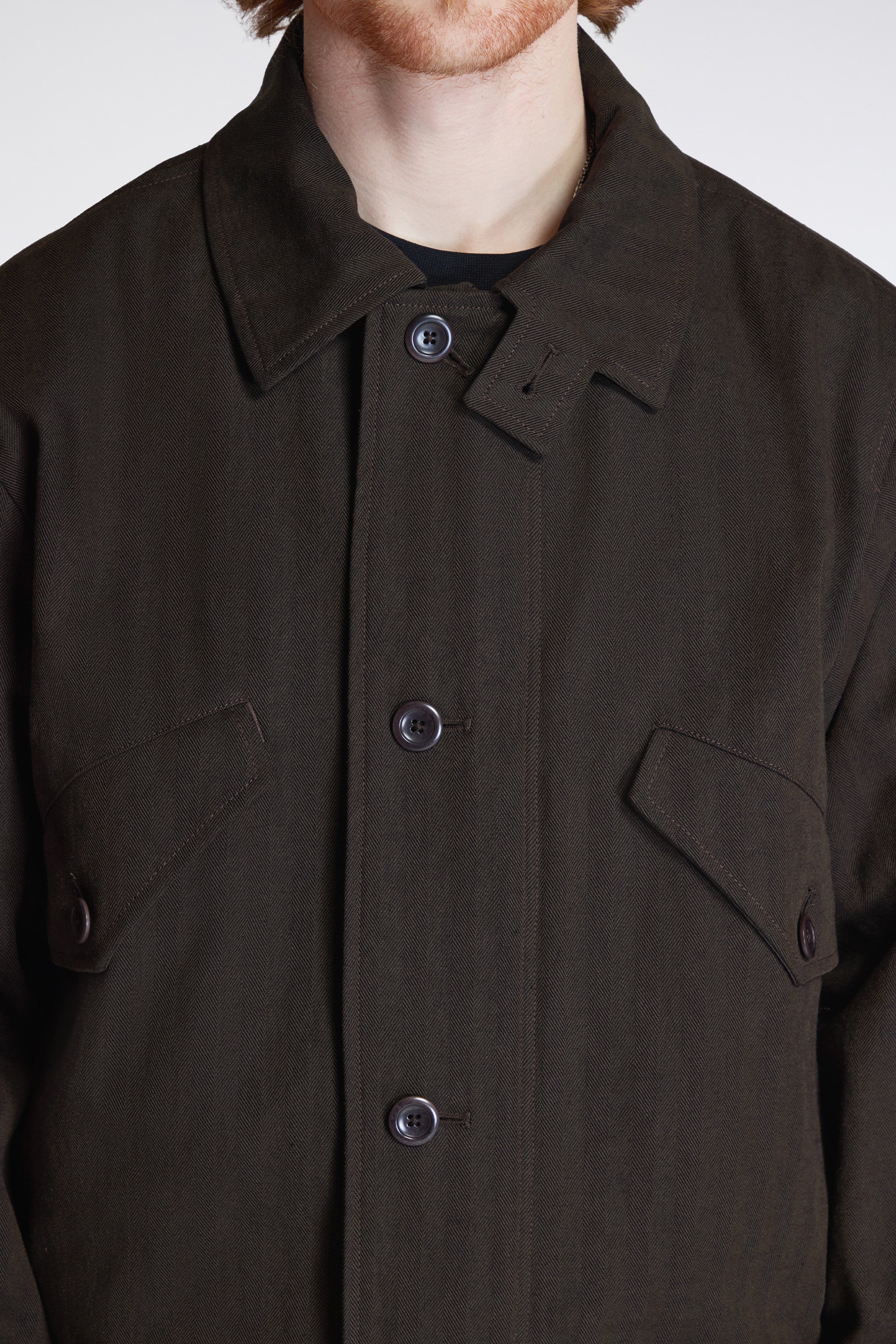 Vandel Herringbone Twill Flight Jacket Delicioso Brown