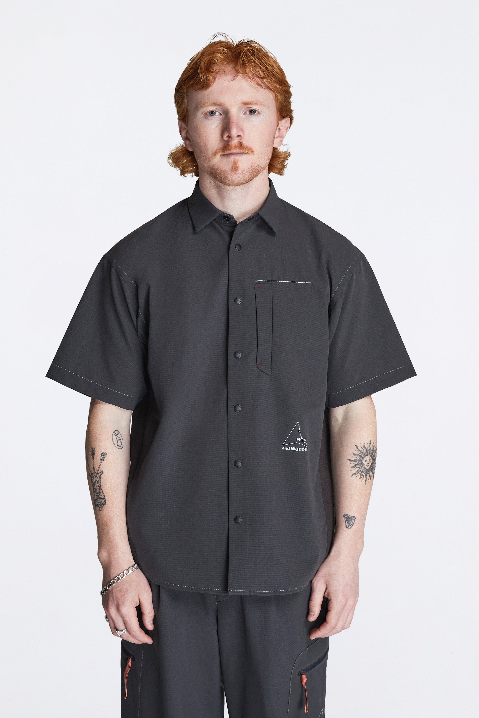 Roa × And Wander Breathable Shirt Charcoal