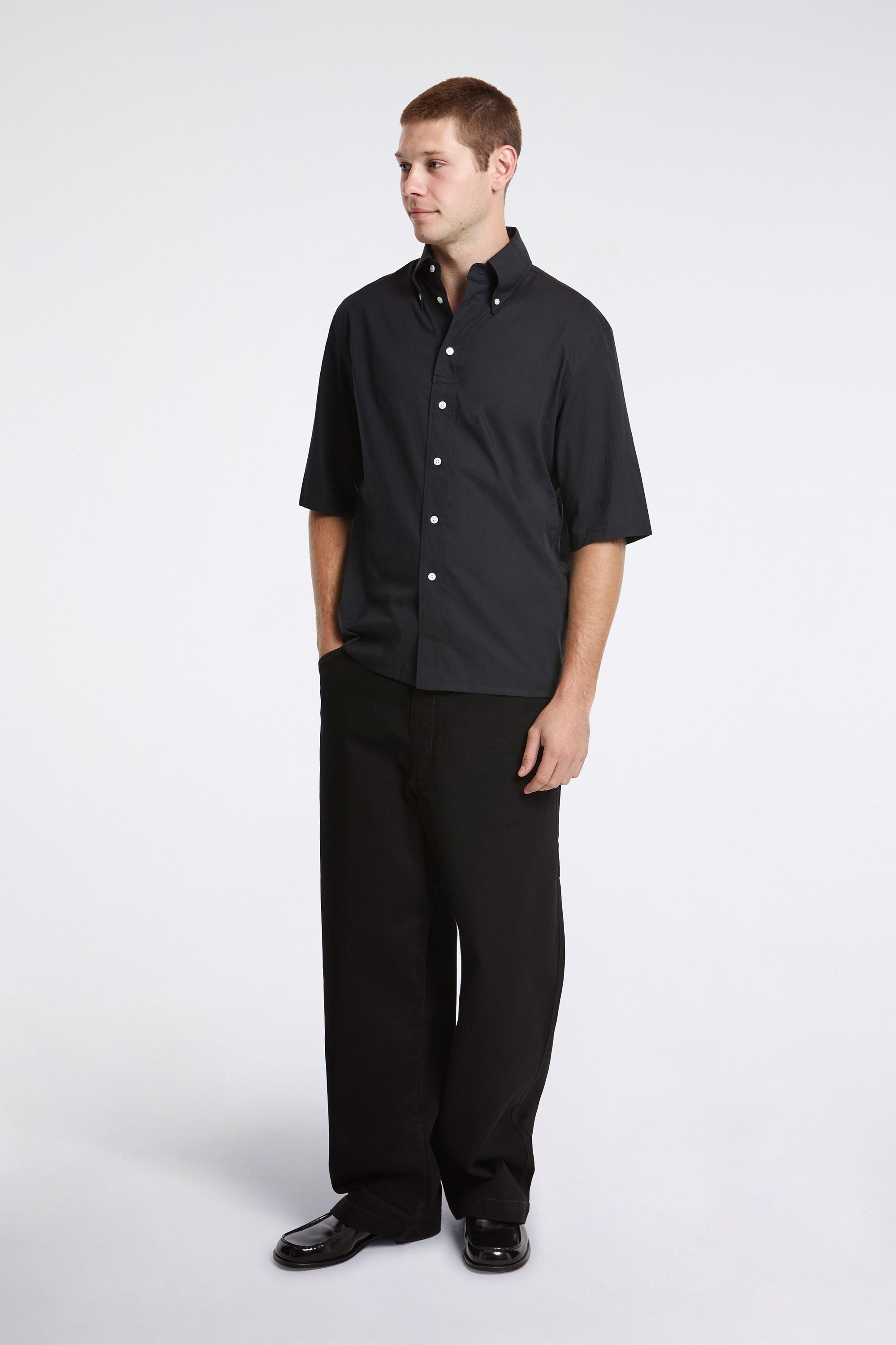 Lemaire シャツ　48 LEMAIRE Short Sleeved open Shirt 48 LEMAIRE button-down short