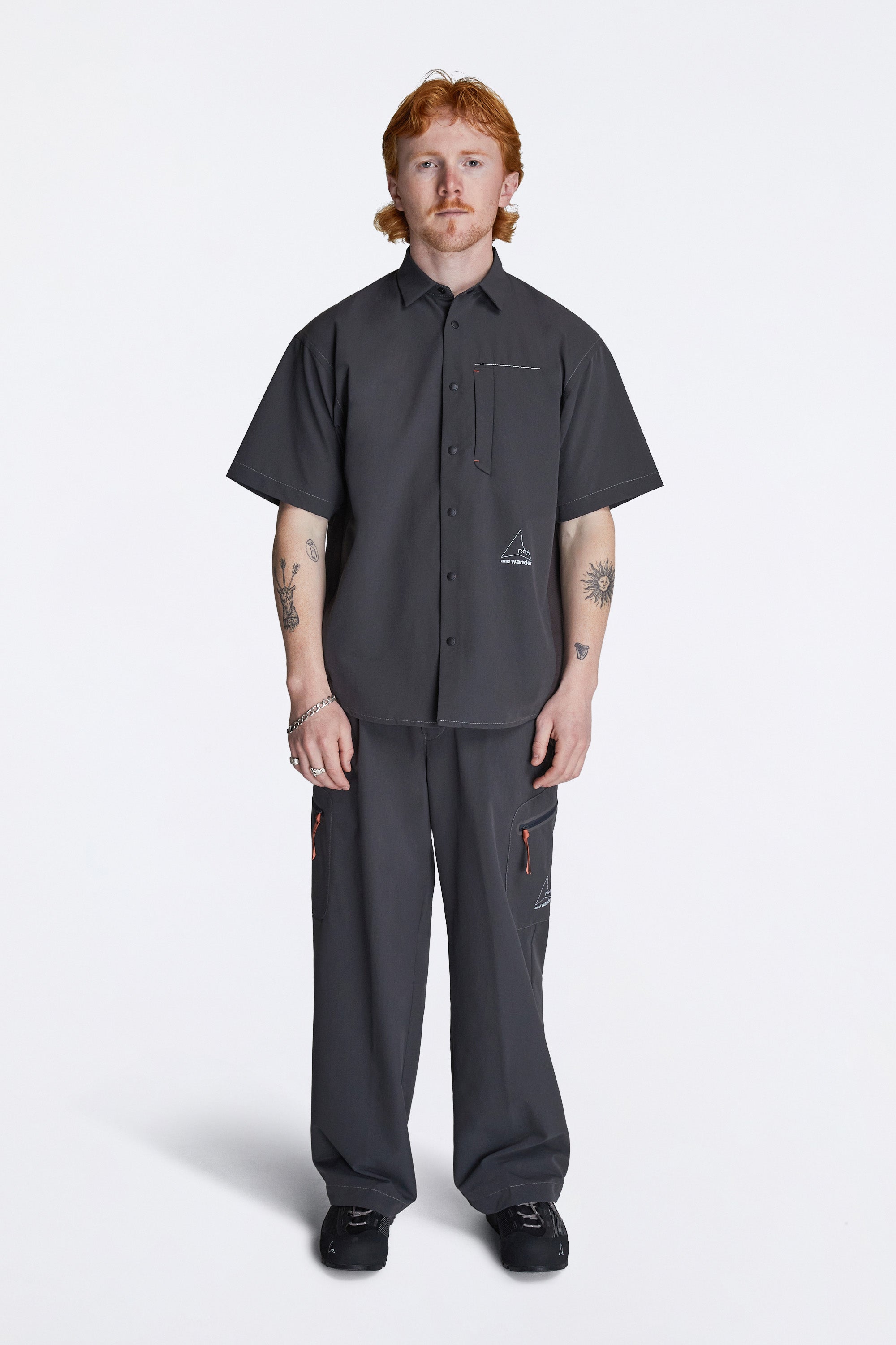 Roa × And Wander Breathable Shirt Charcoal