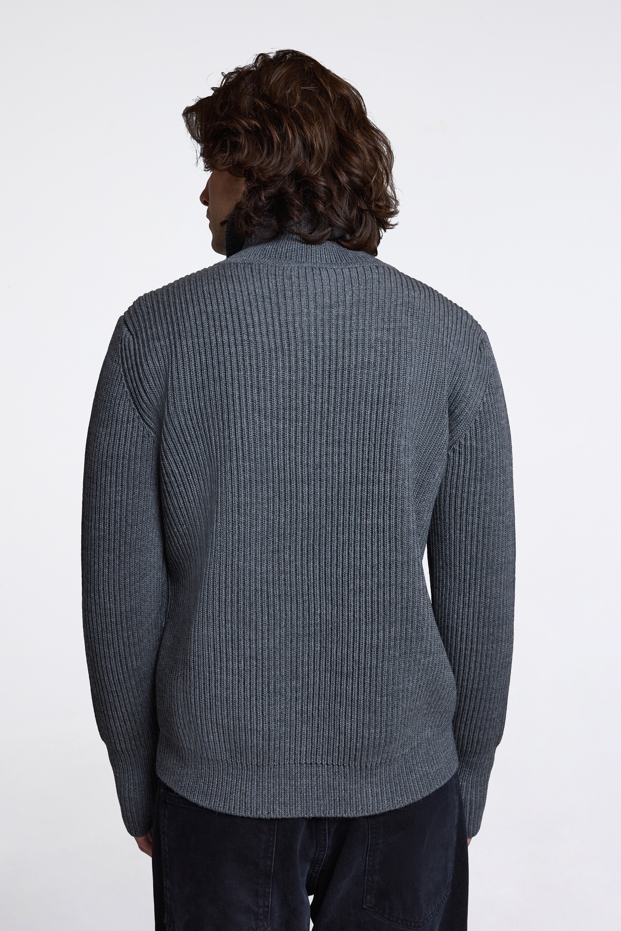 Navy Full-Zip Grey