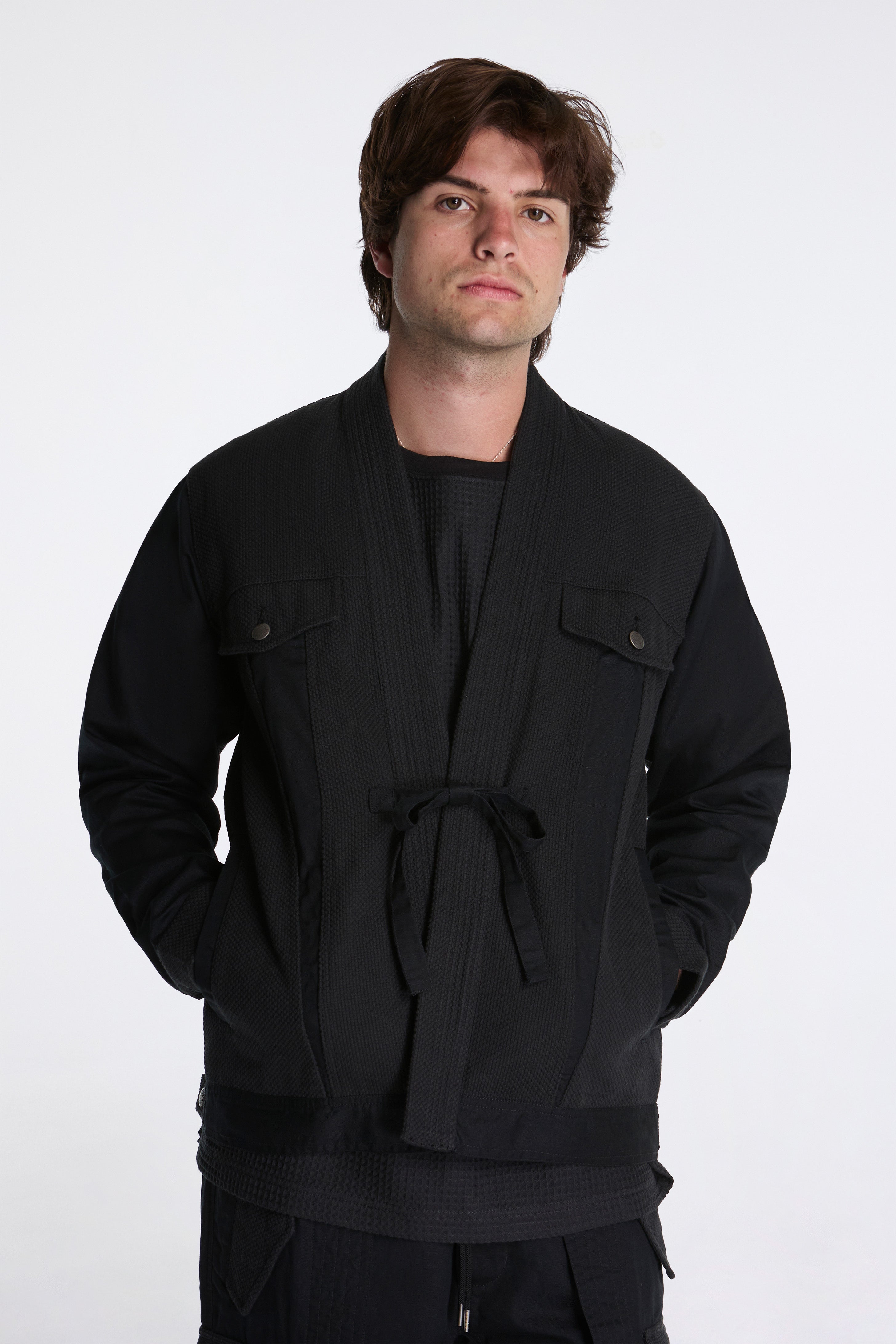 Hemp Hanten Trucker Jacket Black