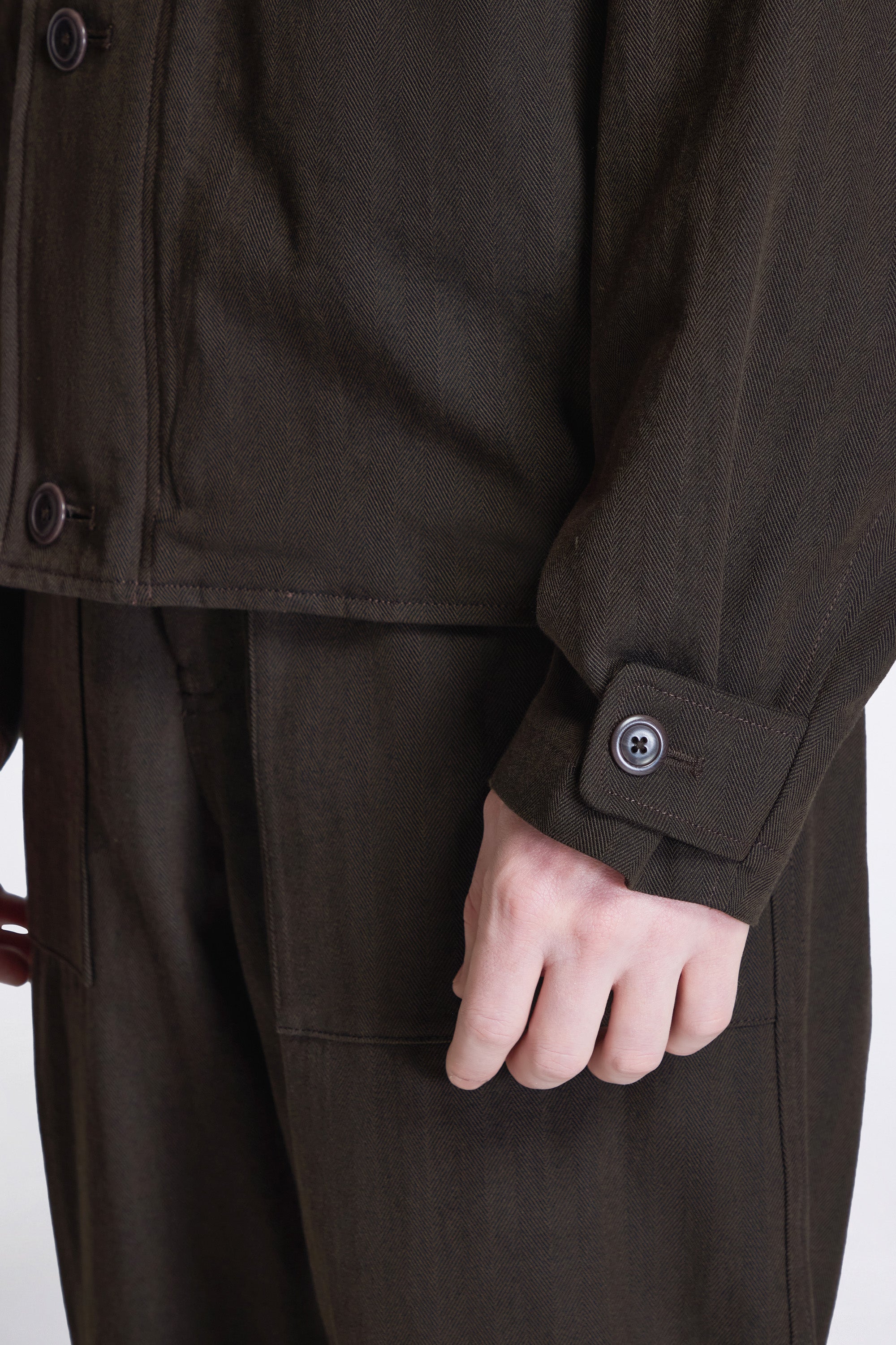 Vandel Herringbone Twill Flight Jacket Delicioso Brown