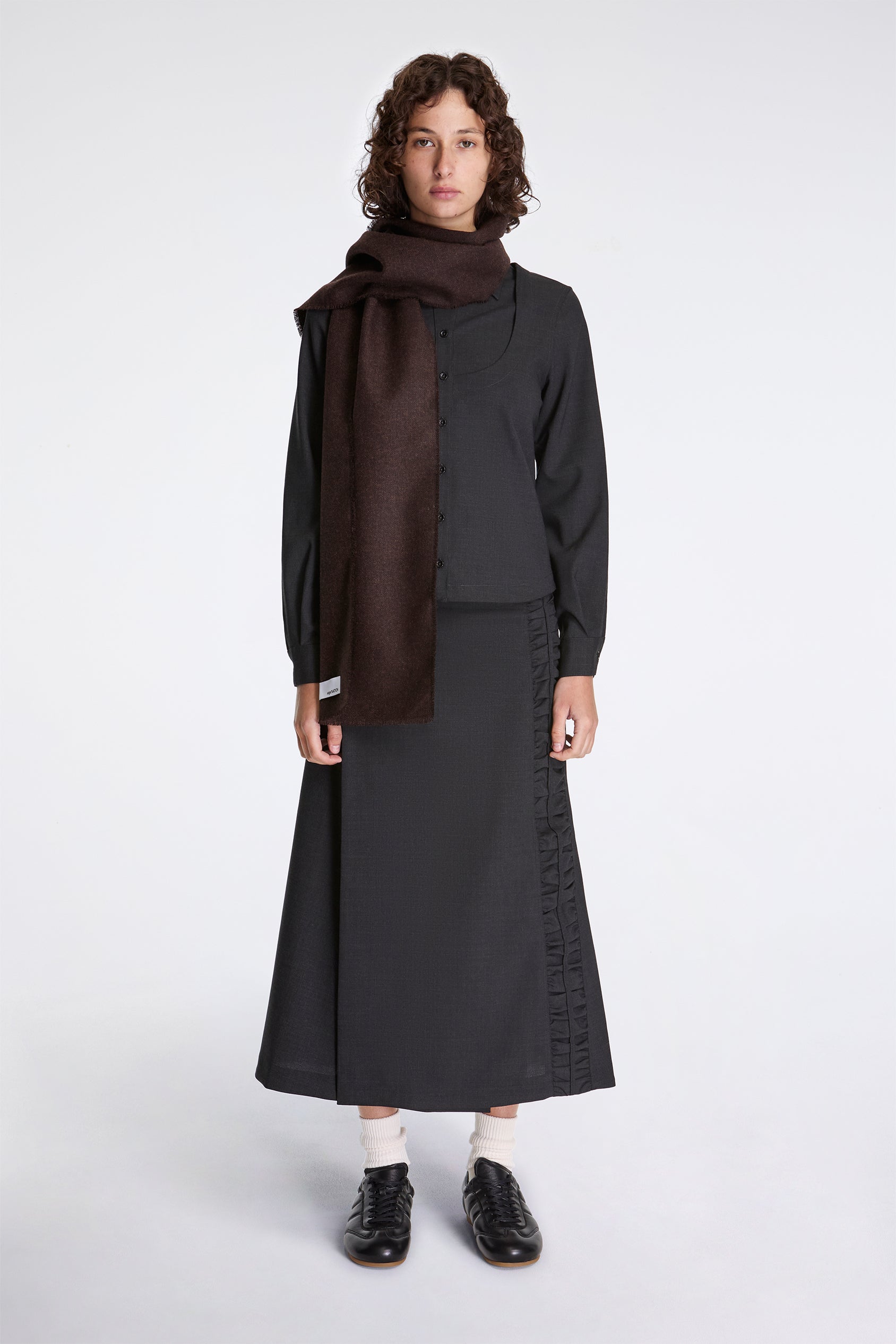 Fossil Wrap Skirt Charcoal