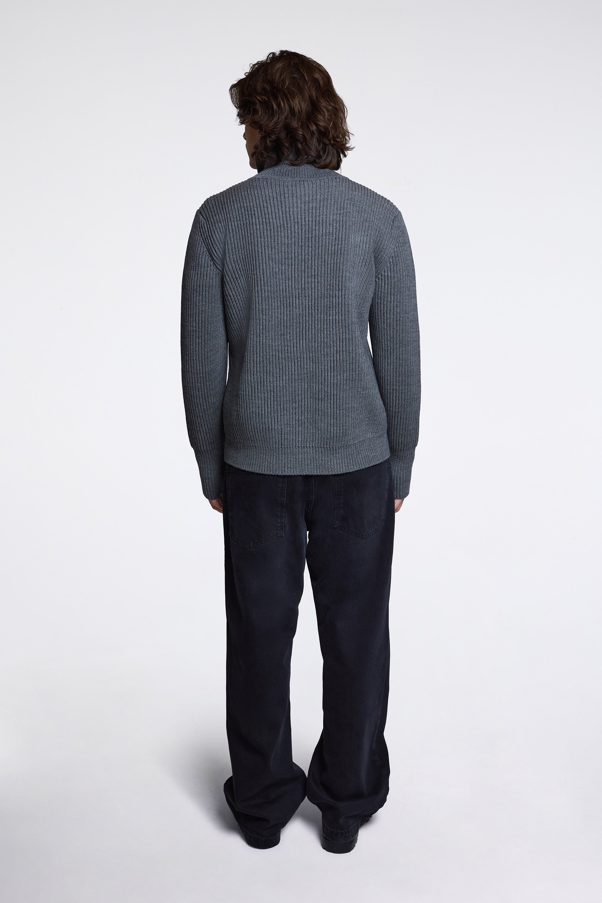 Navy Full-Zip Grey