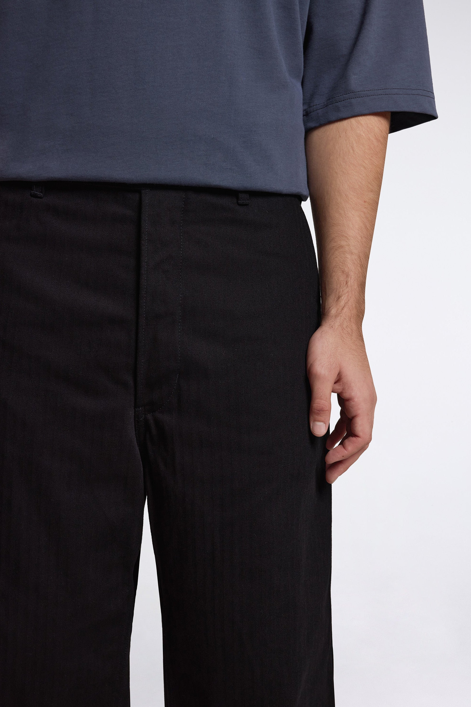 Herringbone Work Trousers Black