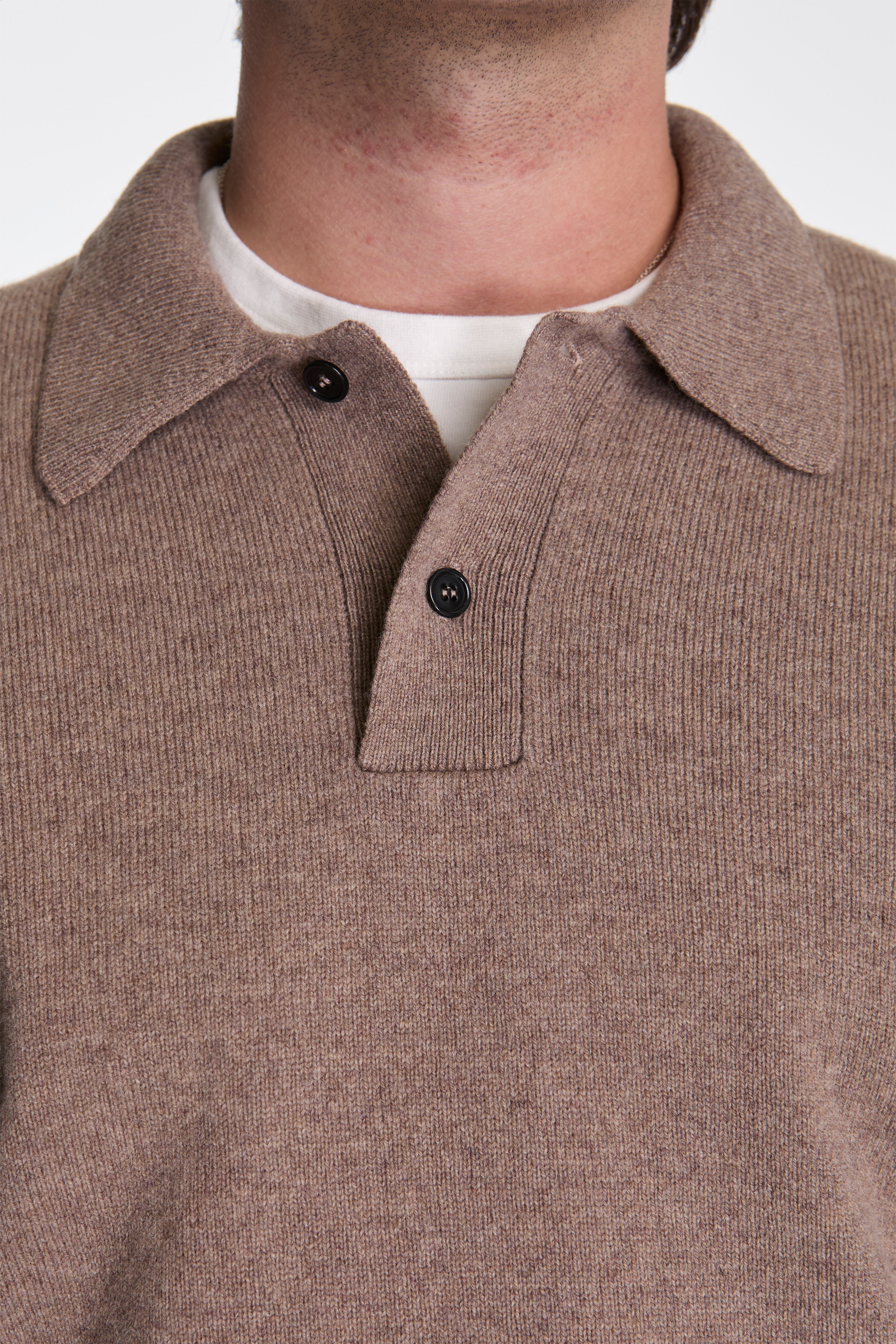Norse Standard Merino Lambswool Polo Clay