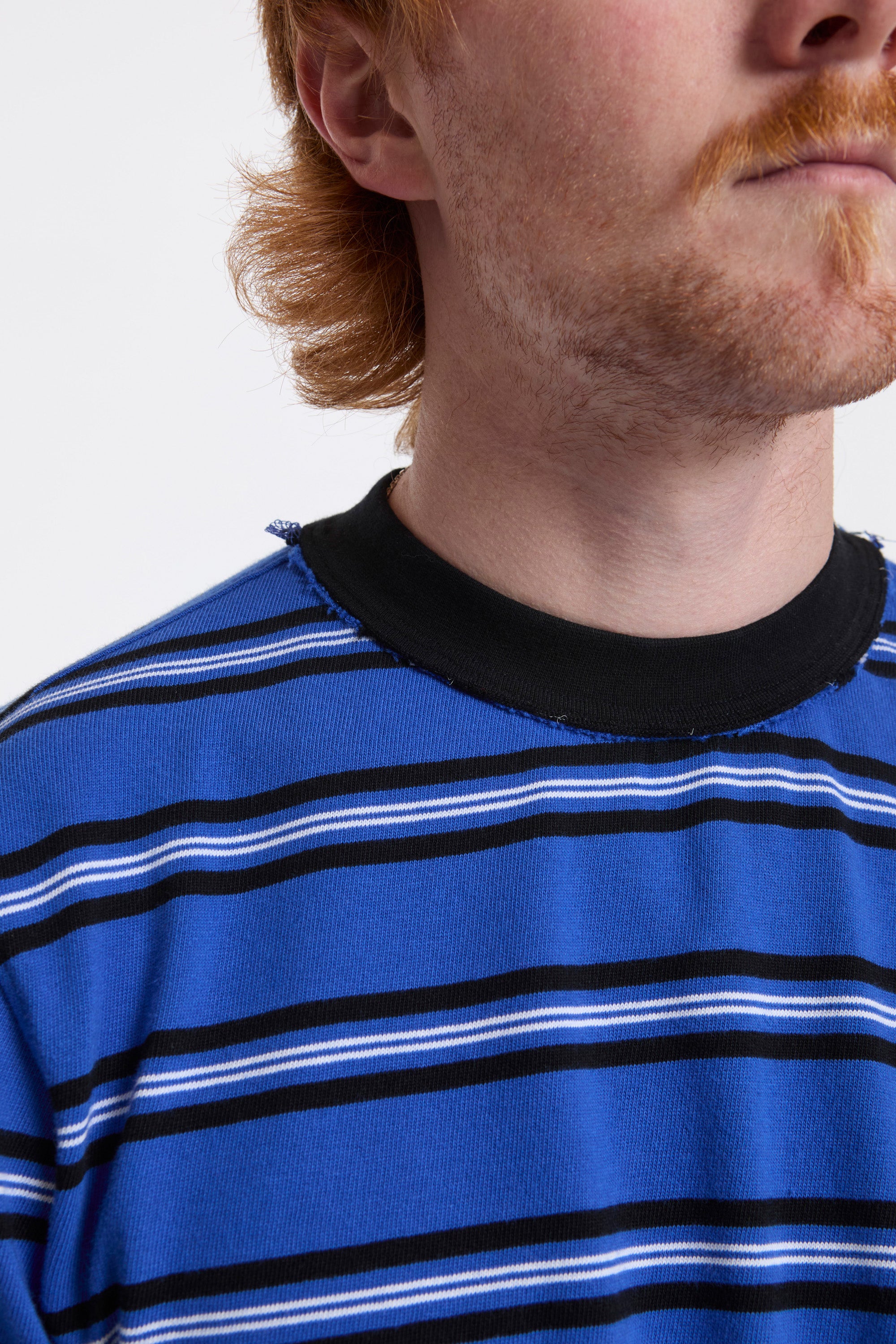 Normal Tee Ss Blue/Black/White Stripe