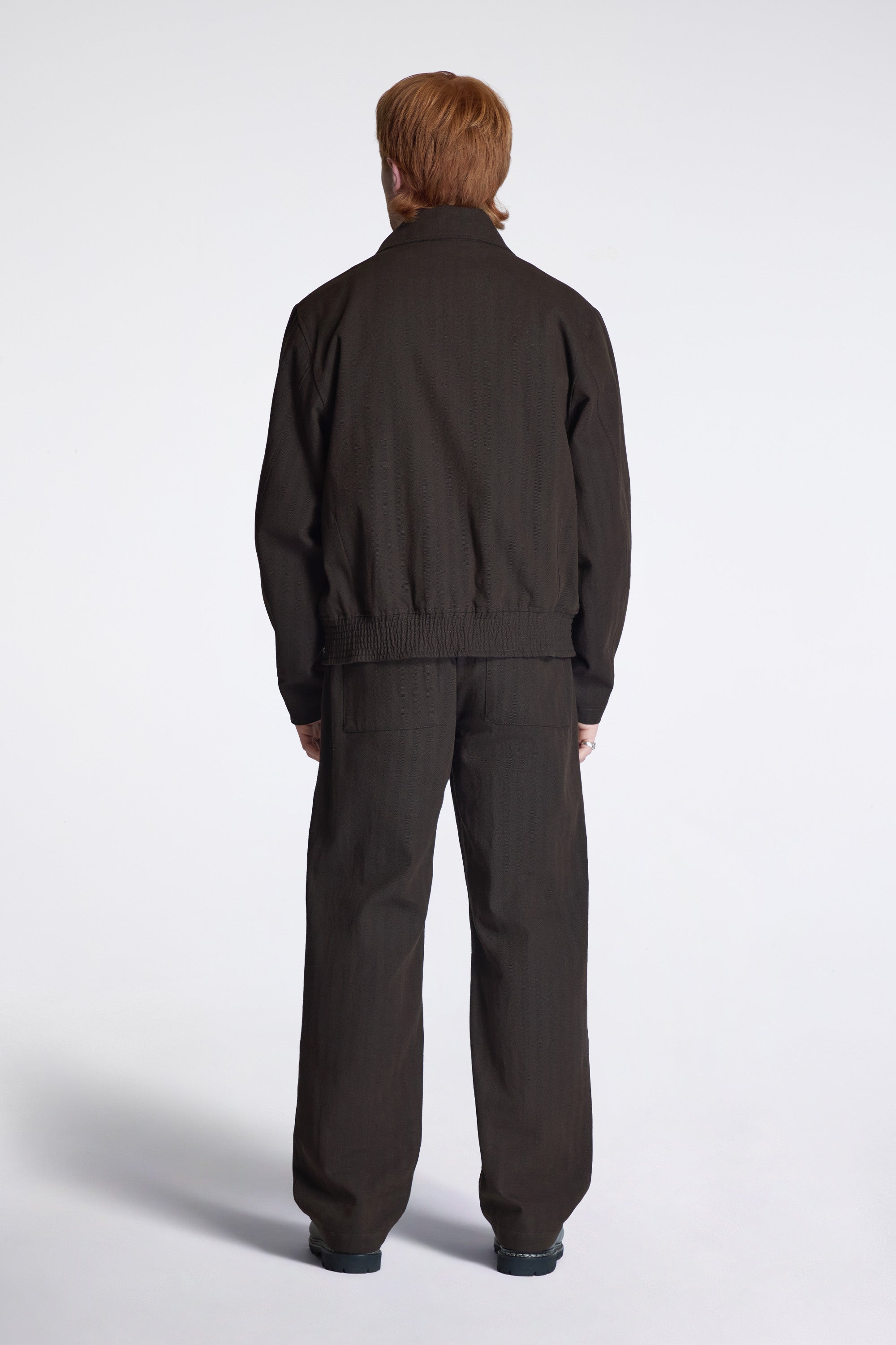 Vandel Herringbone Twill Flight Jacket Delicioso Brown